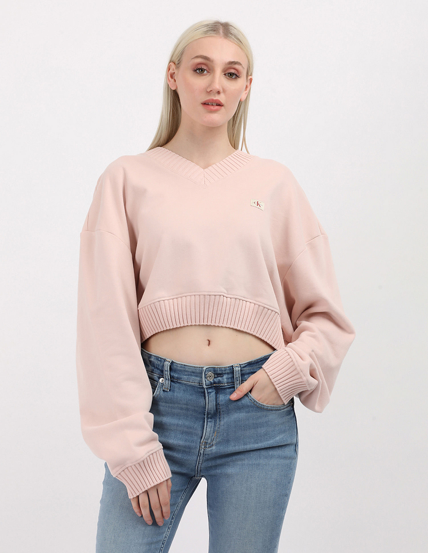 Calvin Klein Jeans Woven Label V-Neck Sweatshirt