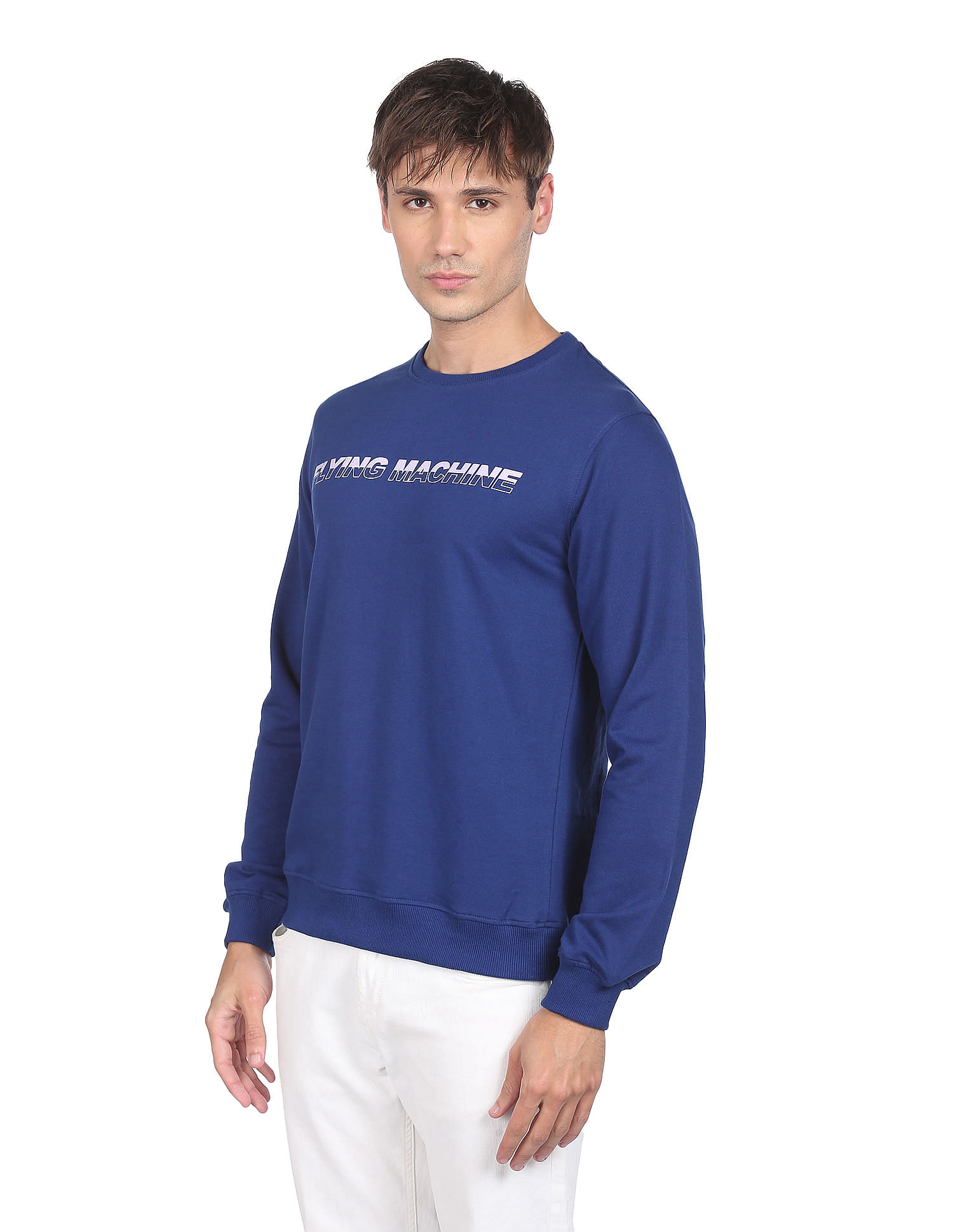 Flying Machine Crew Neck Typographic Print Sweatshirt
