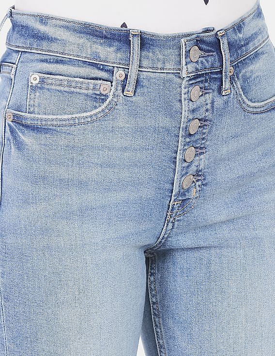 gap women's jeans sz 2/26 favorite jeggings buttons fly button fly skinny