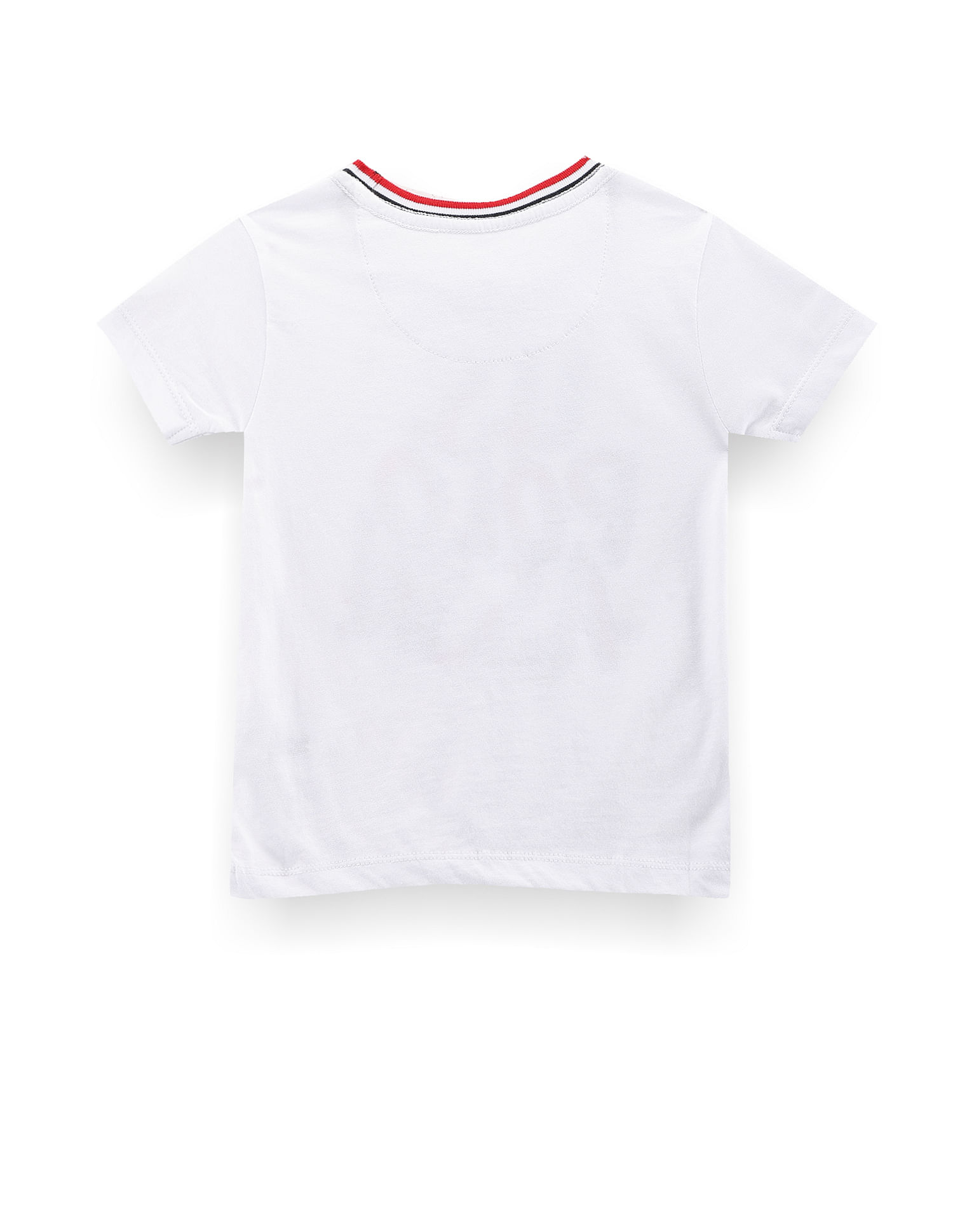 U.S. Polo Assn. Kids Boys Striped Collar Brand Print T-Shirt