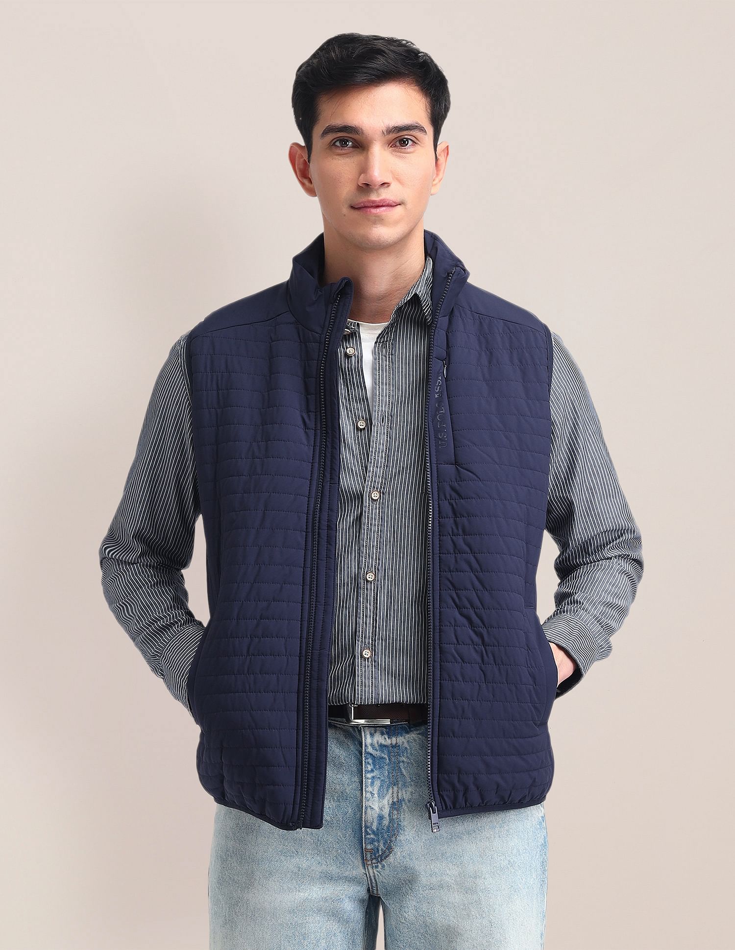 U.S. Polo Assn. Solid High Neck Puffer Jacket