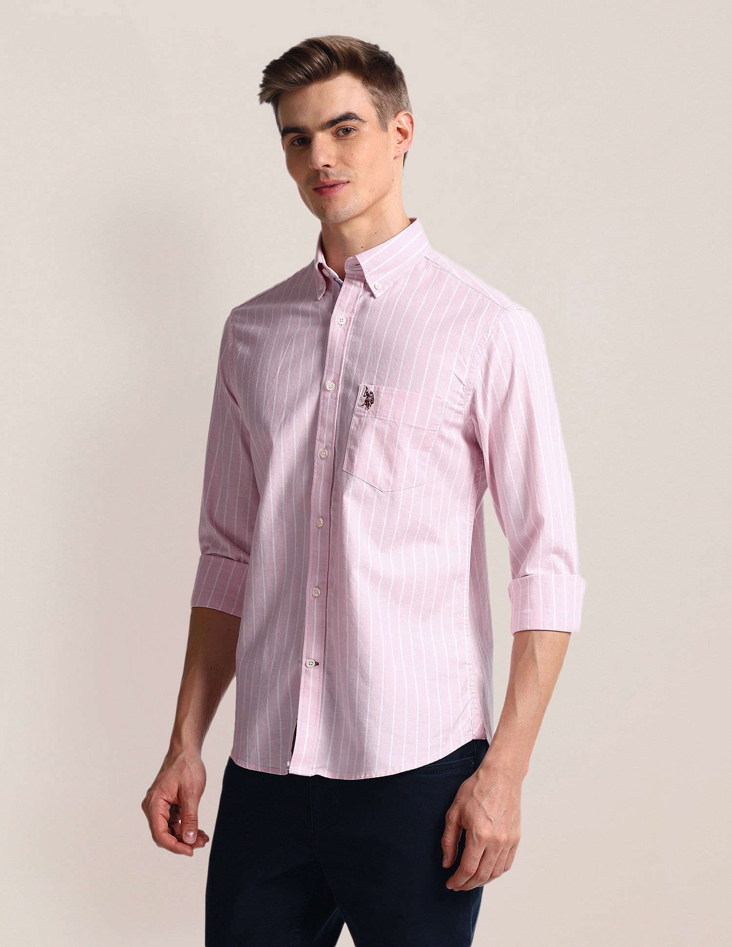U.S. Polo Assn. Vertical Stripe Tailored Fit Shirt