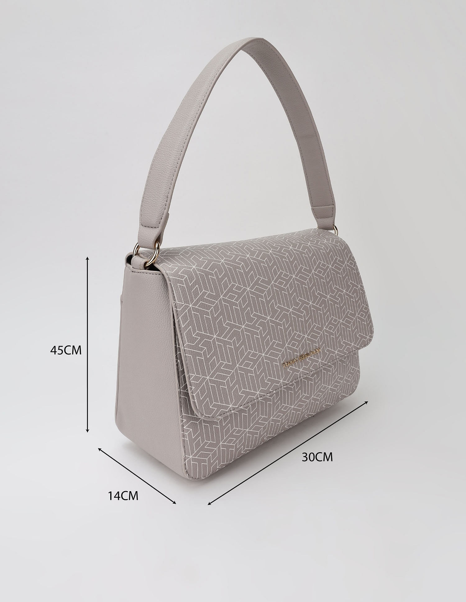 Tommy Hilfiger Logo Brown Pu Hand Bag