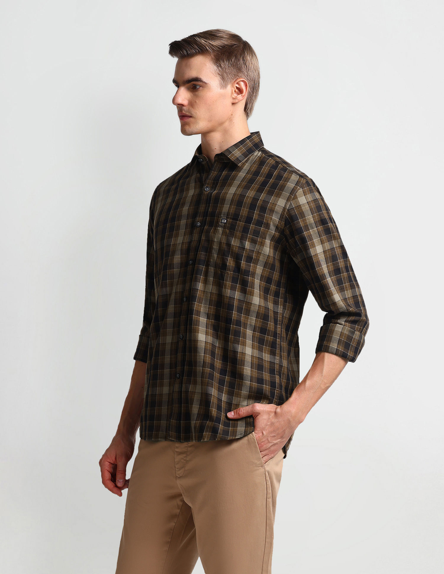 Arrow Sports Manhattan Slim Fit Plaid Shirt