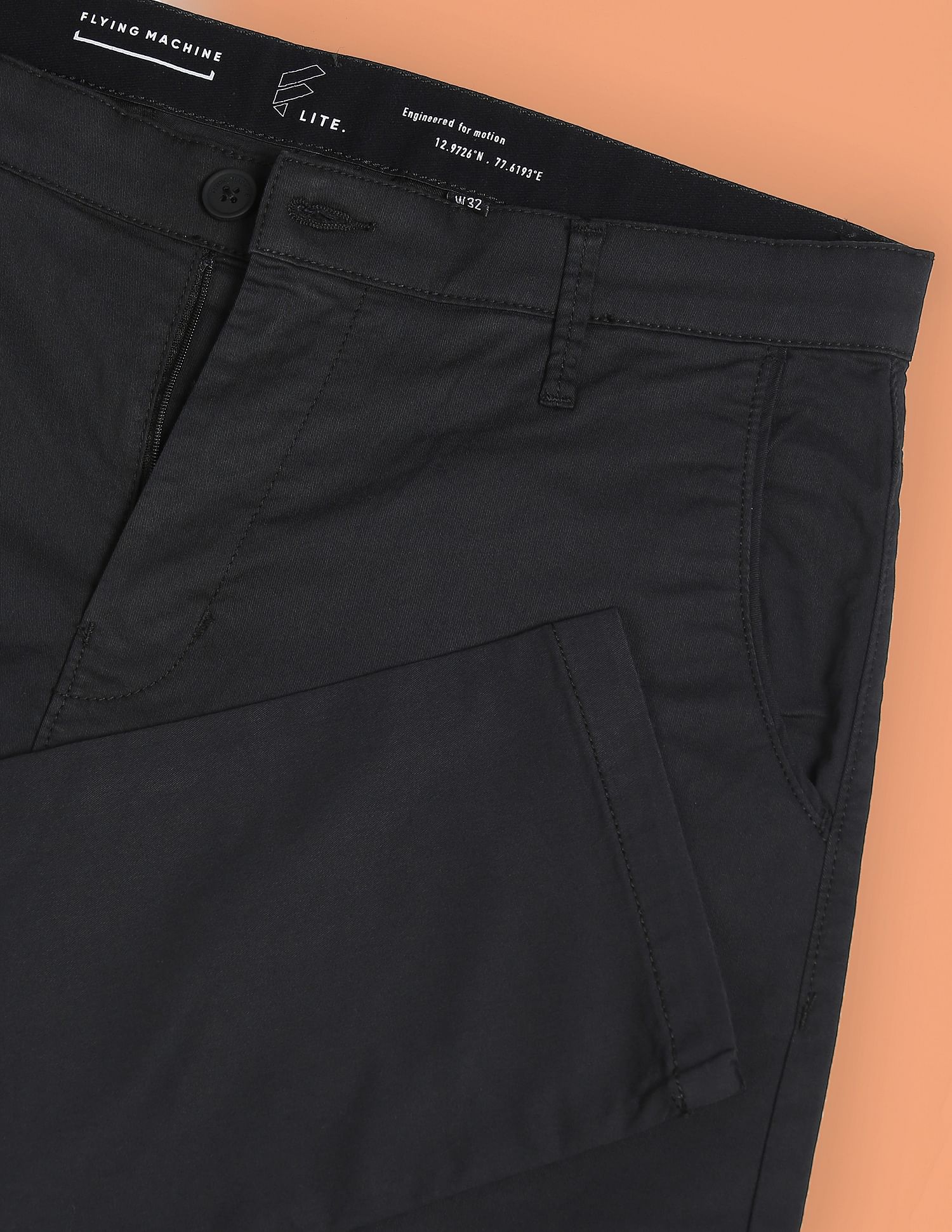 Flying Machine Mid Rise Solid F-Lite Trousers