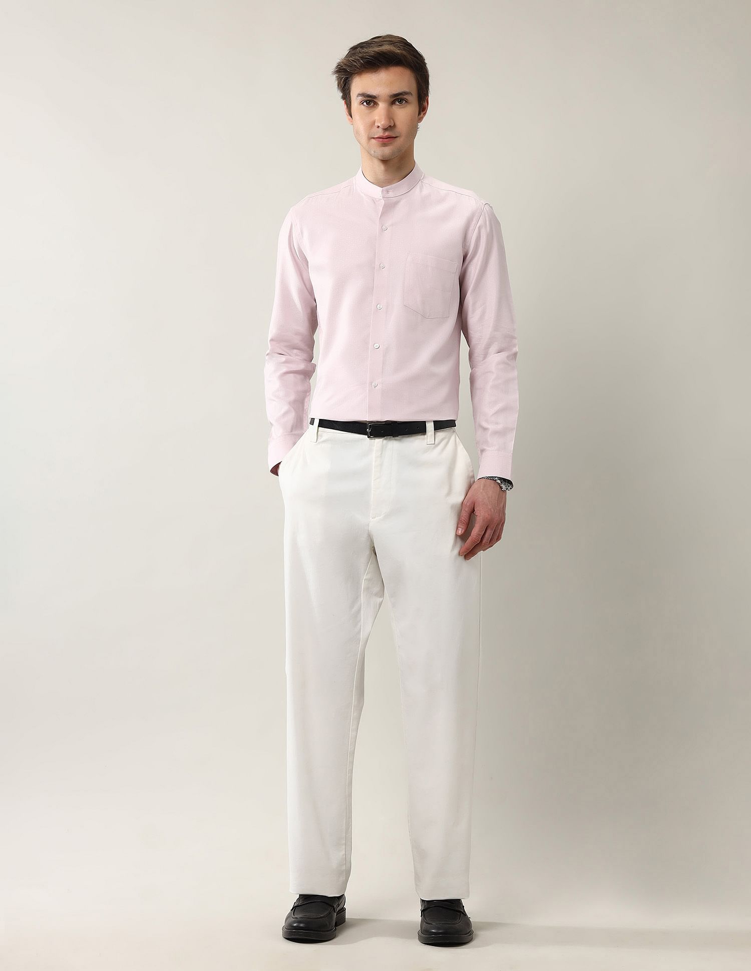 Arrow Manhattan Slim Fit Mandarin Collar Ceremonial Shirt