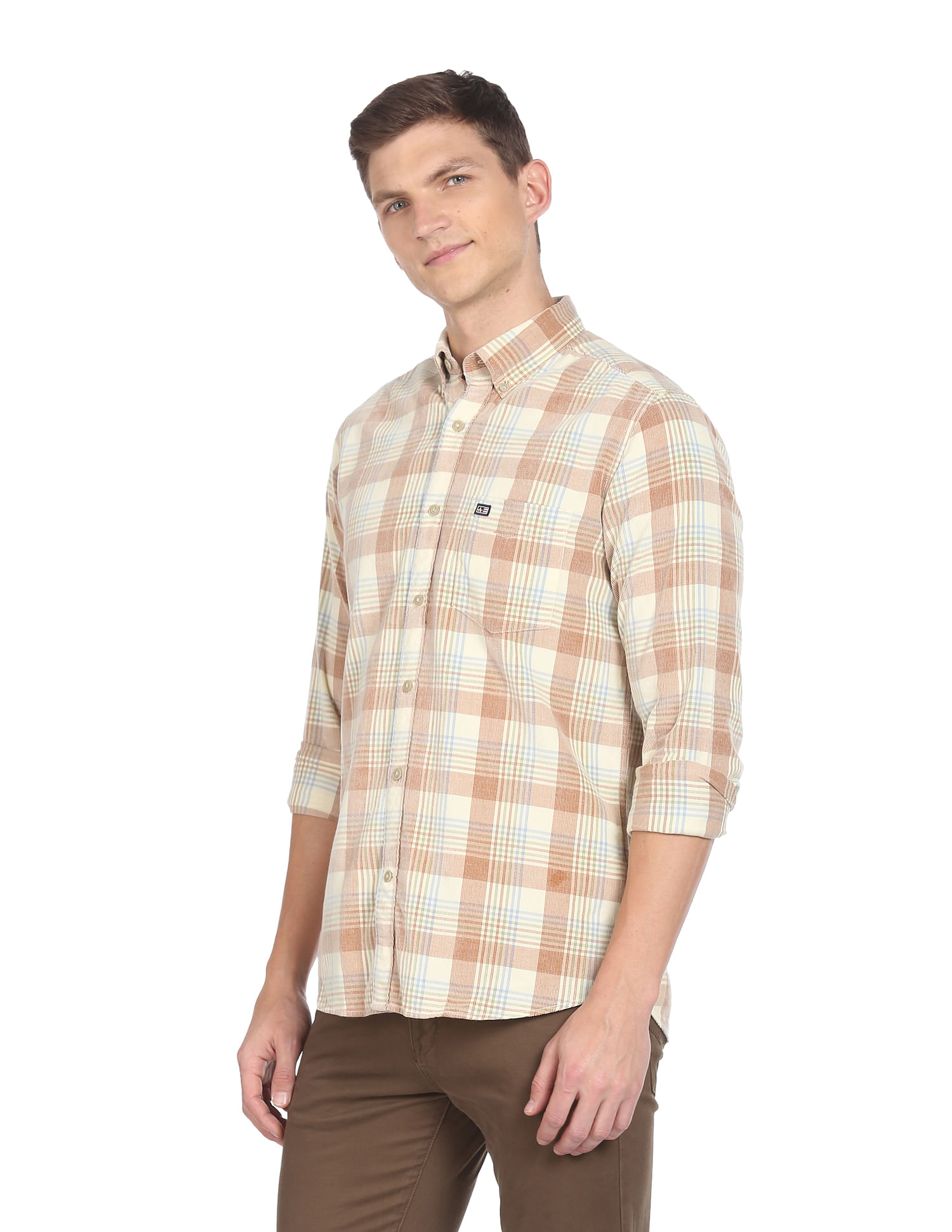 Arrow Sports Button Down Collar Corduroy Shirt