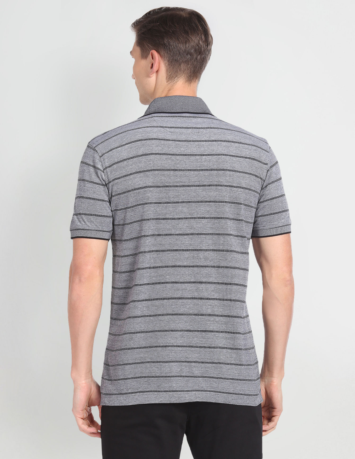Arrow Horizontal Stripe Cotton Polo Shirt