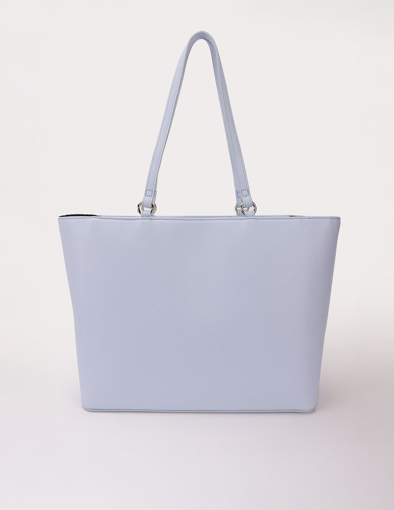 Tommy Hilfiger Solid Blue Pu Tote Bag