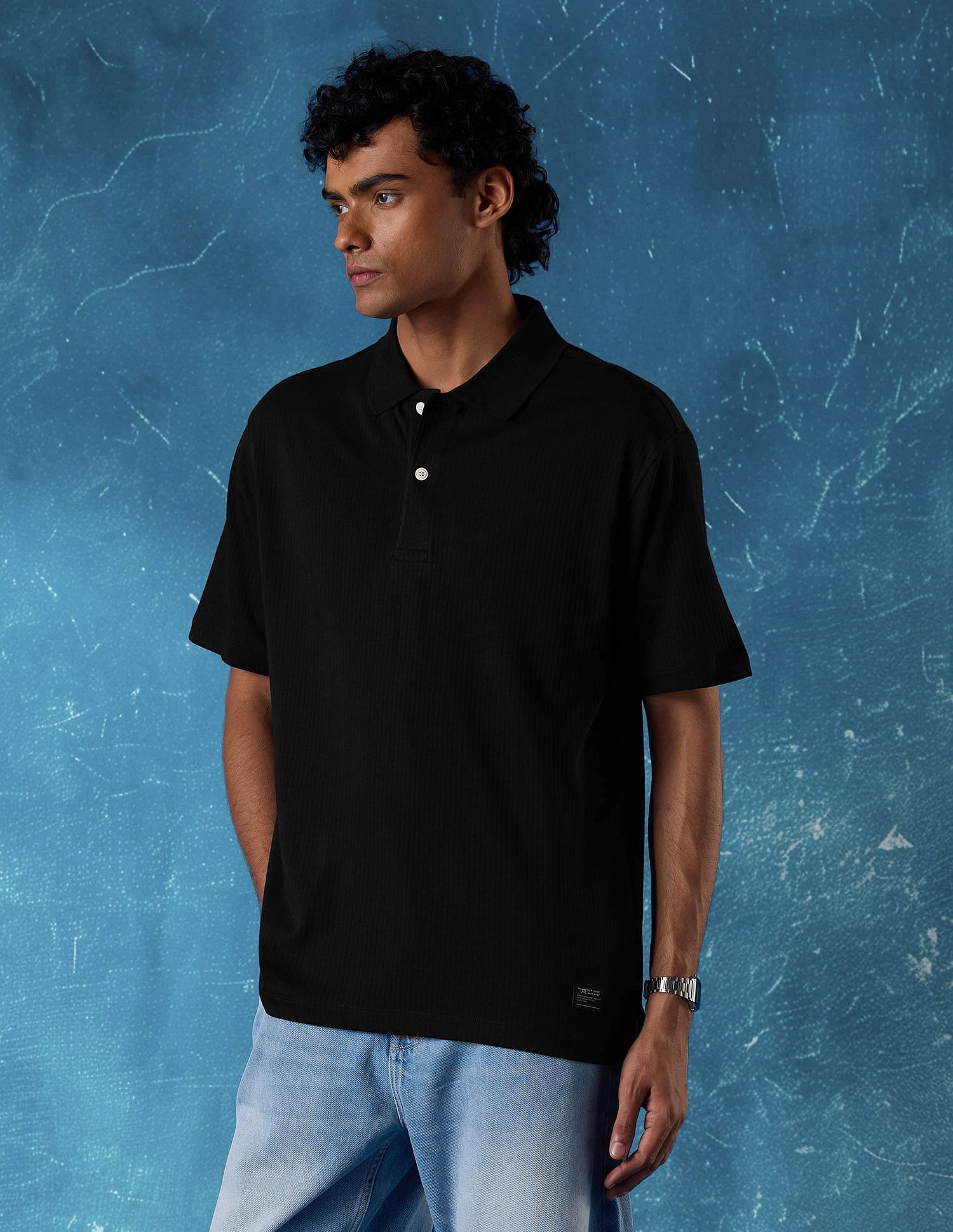 Flying Machine Relaxed Fit Solid Polo Shirt