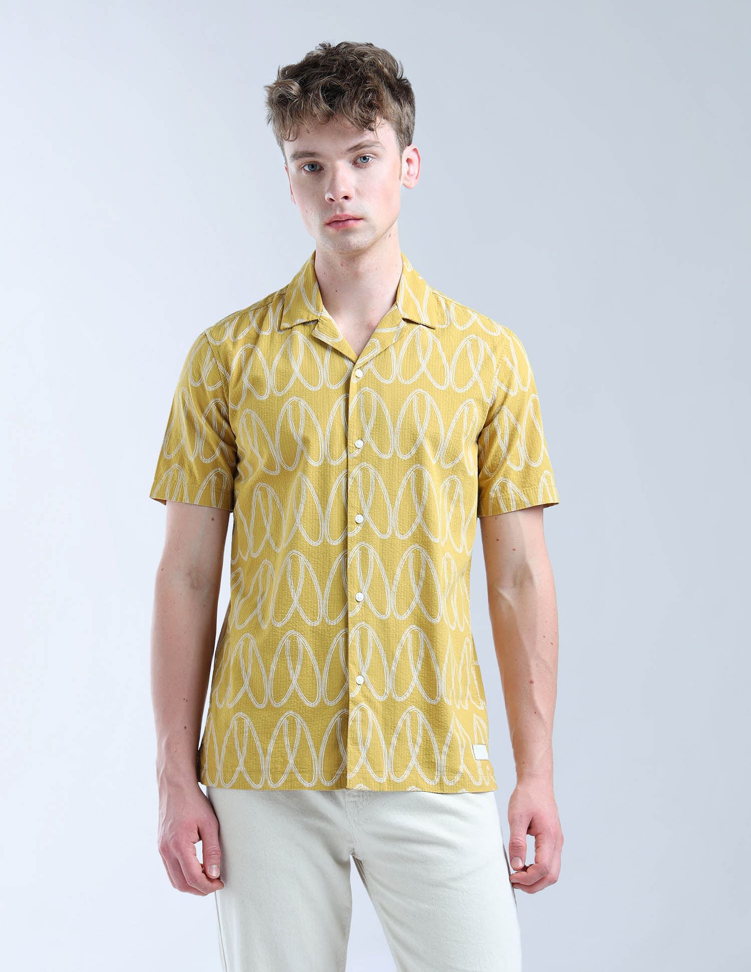 Flying Machine Geometric Printed Color Of Home Shirt