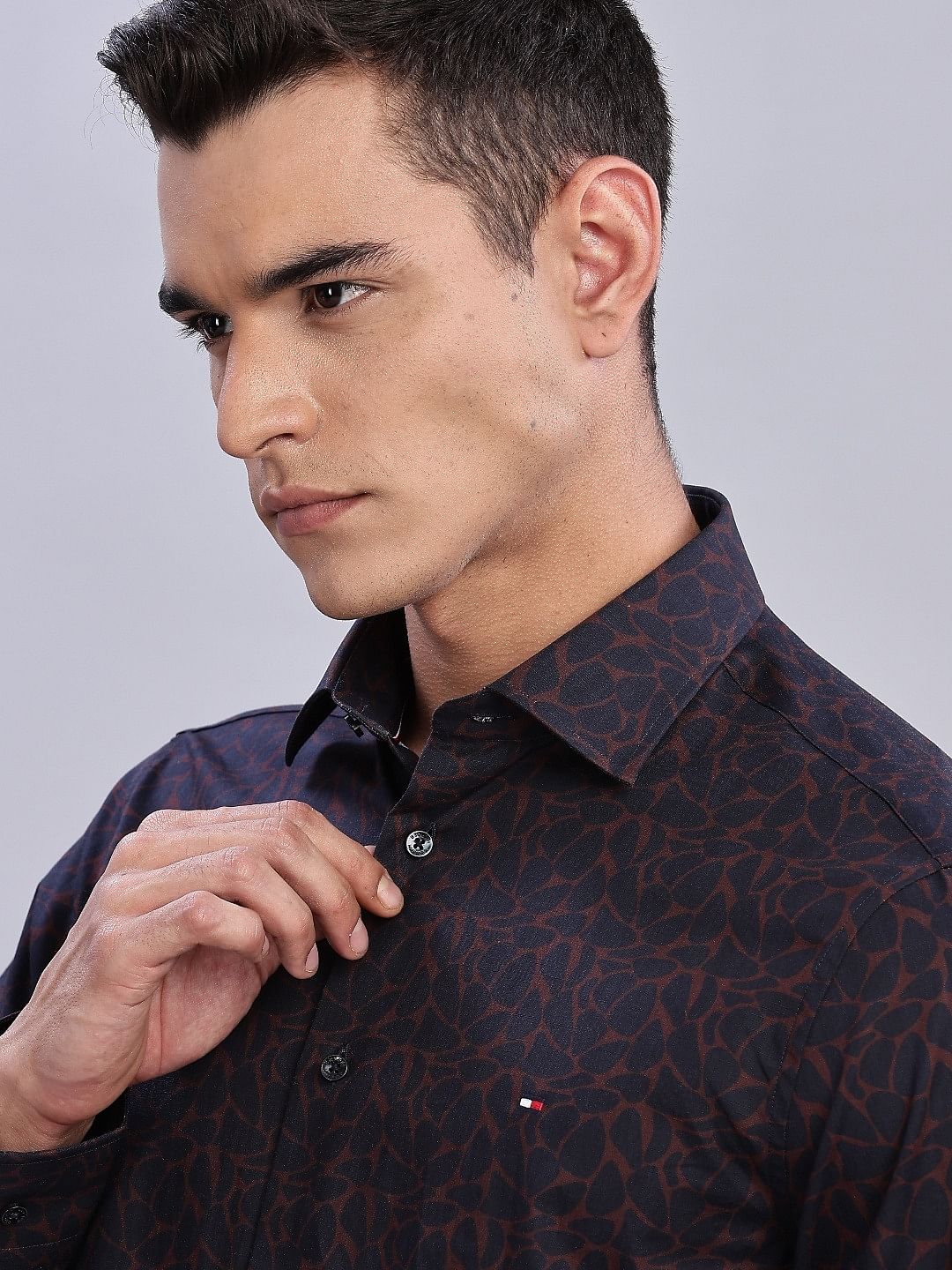 Tommy Hilfiger Printed Regular Fit Plain Woven Shirt