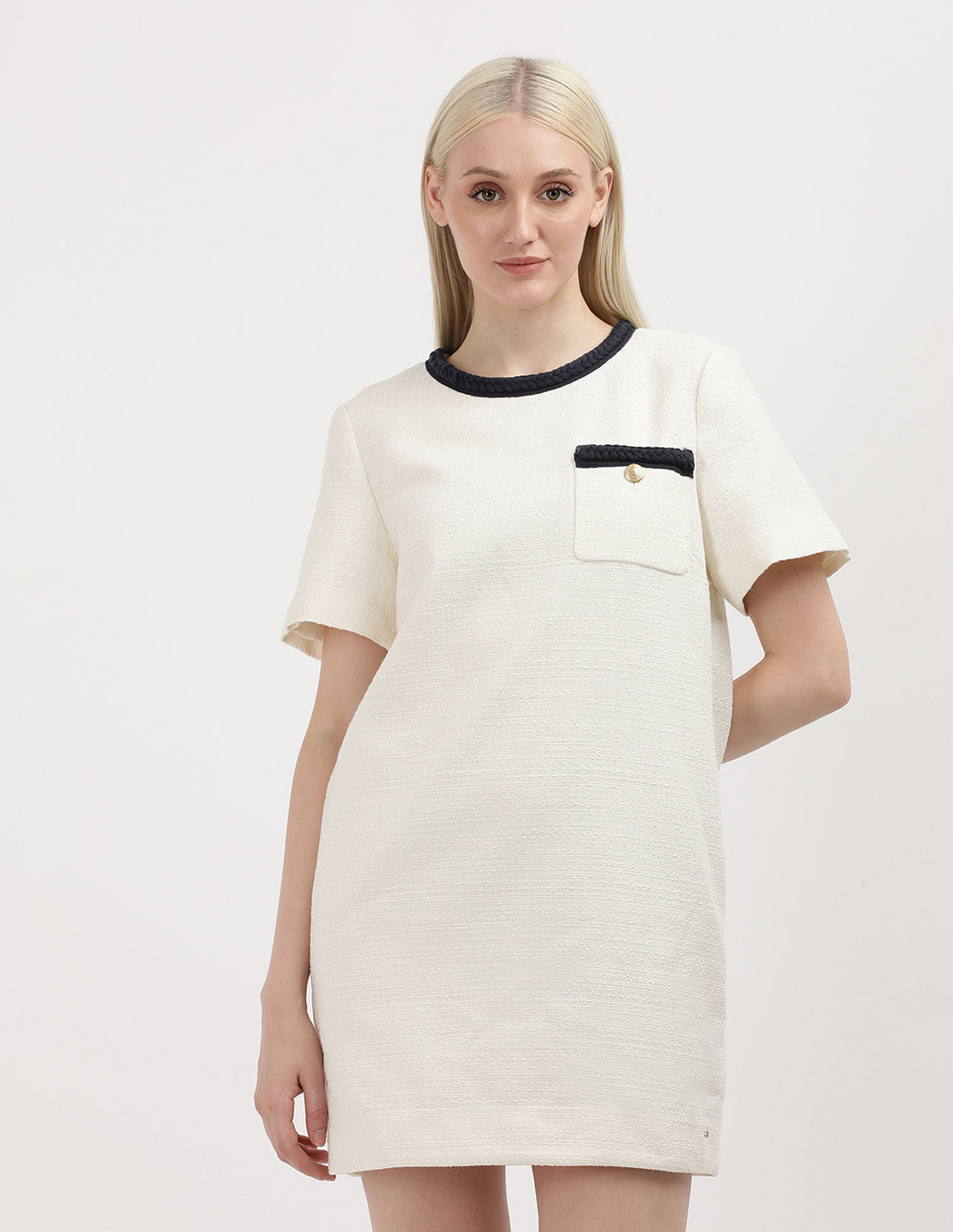 Tommy Hilfiger Tweed Co-Mix Short Shift Dress