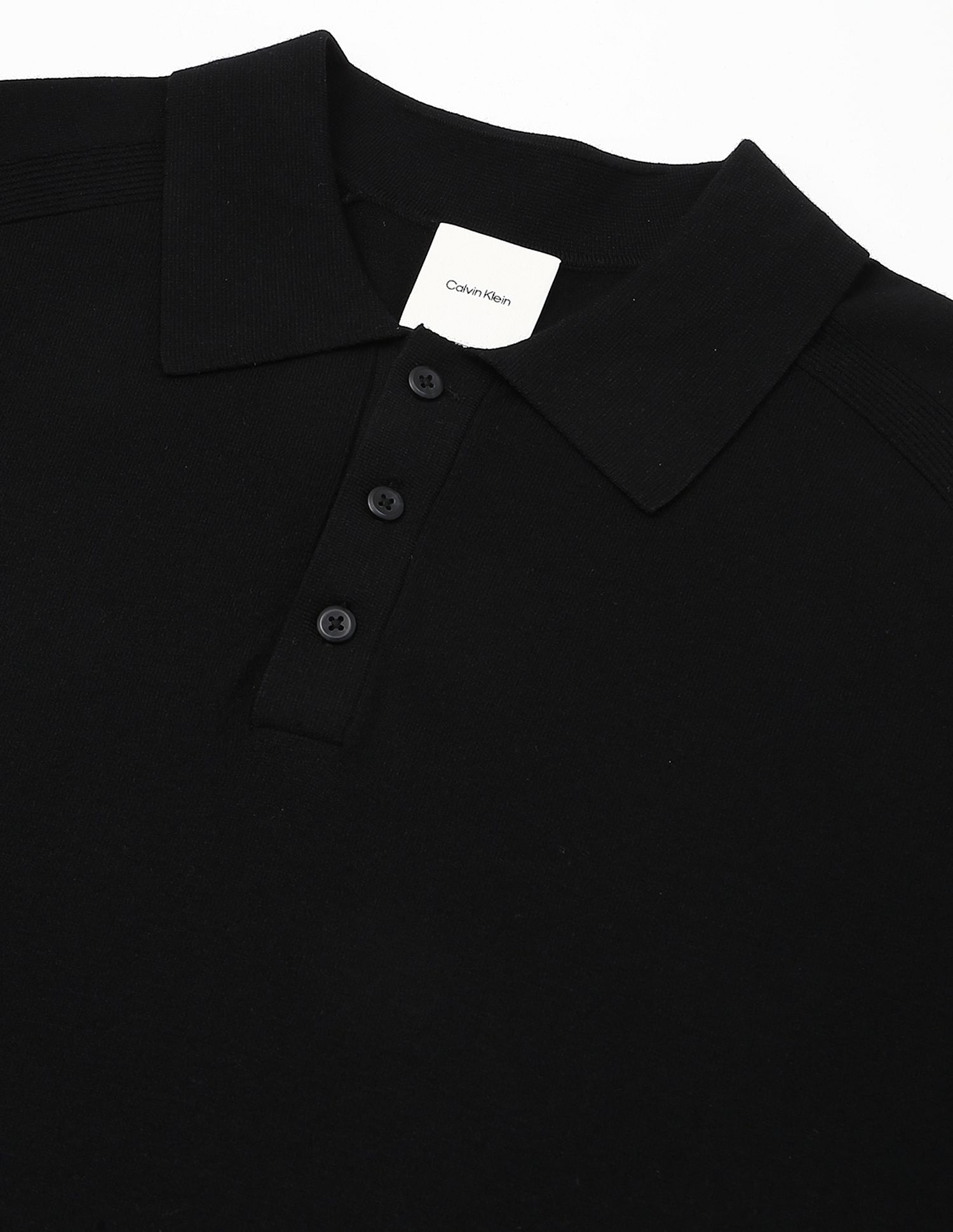 Calvin Klein Jeans Solid Regular-Fit Viscose Polo T-Shirt