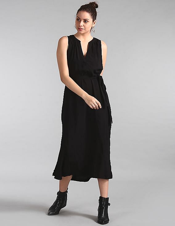 Buy GAP Women Black Sleeveless Zen Maxi Dress NNNOW
