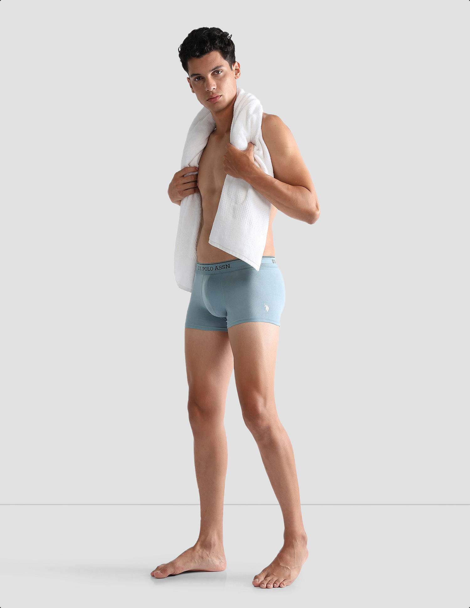 U.S. Polo Assn. Mid Rise Solid OET15 Trunks - Pack Of 3