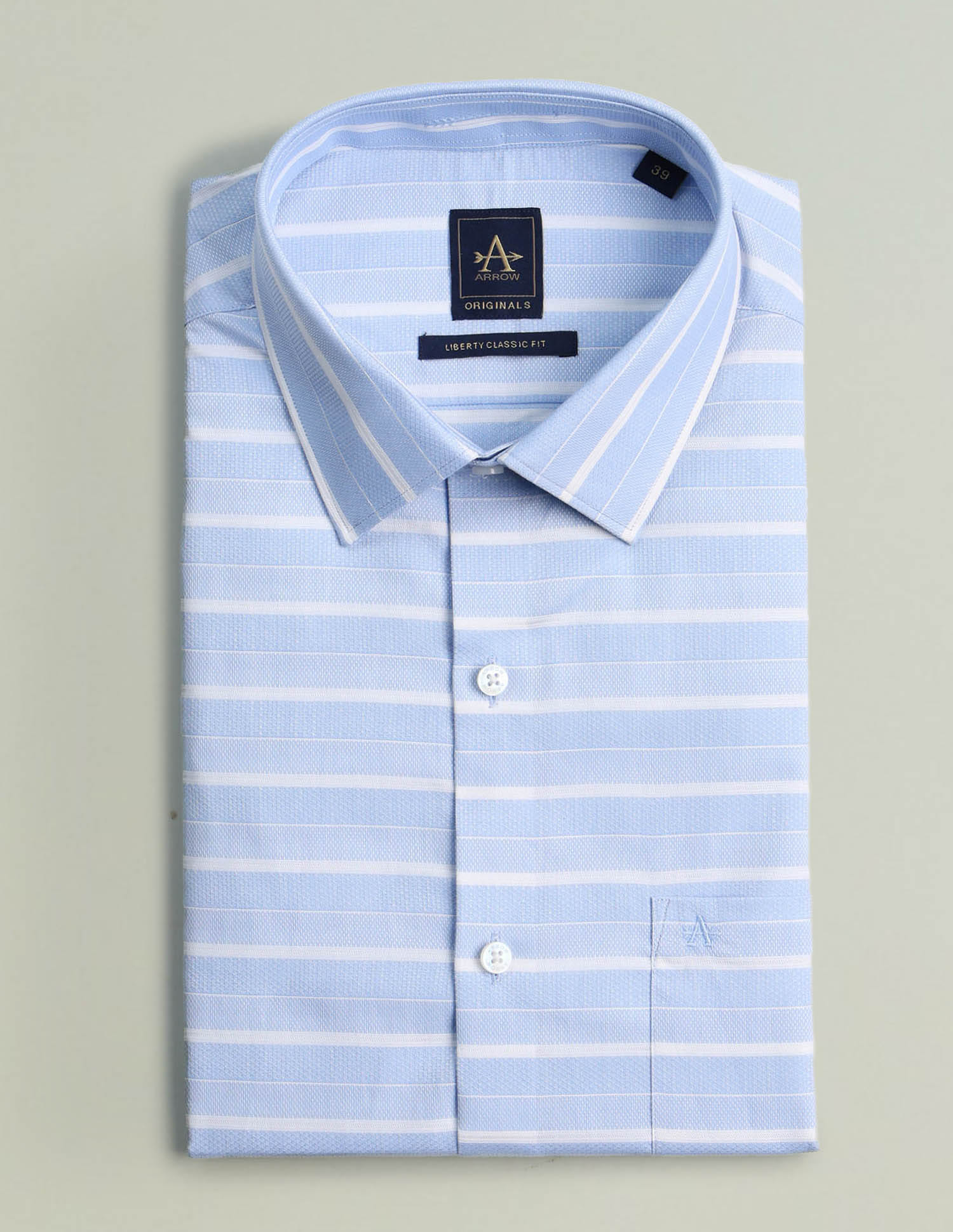 Buy Arrow Pure Cotton Horizontal Striped Shirt - NNNOW.com