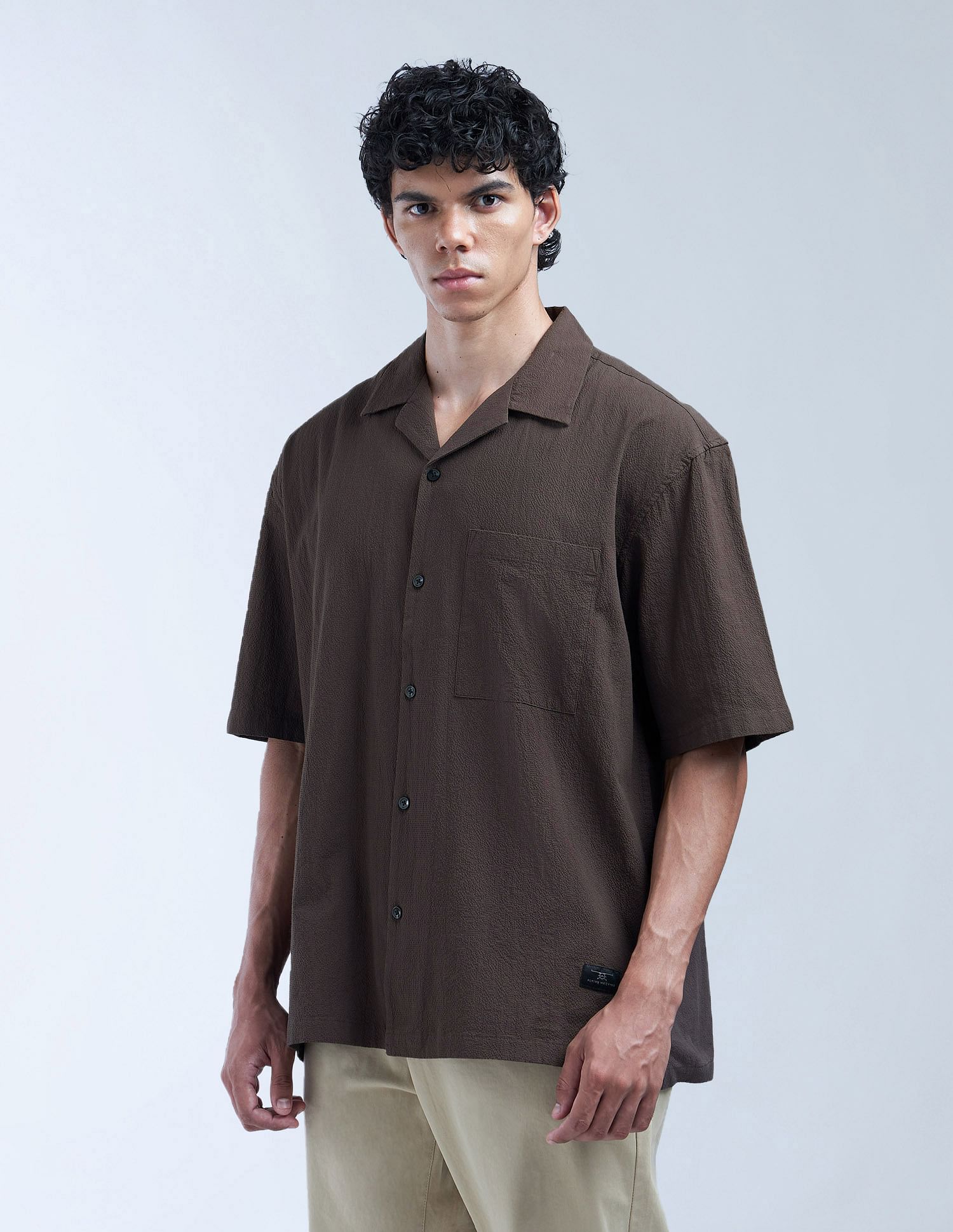 Flying Machine Solid Oversized Fit Digitopia Shirt