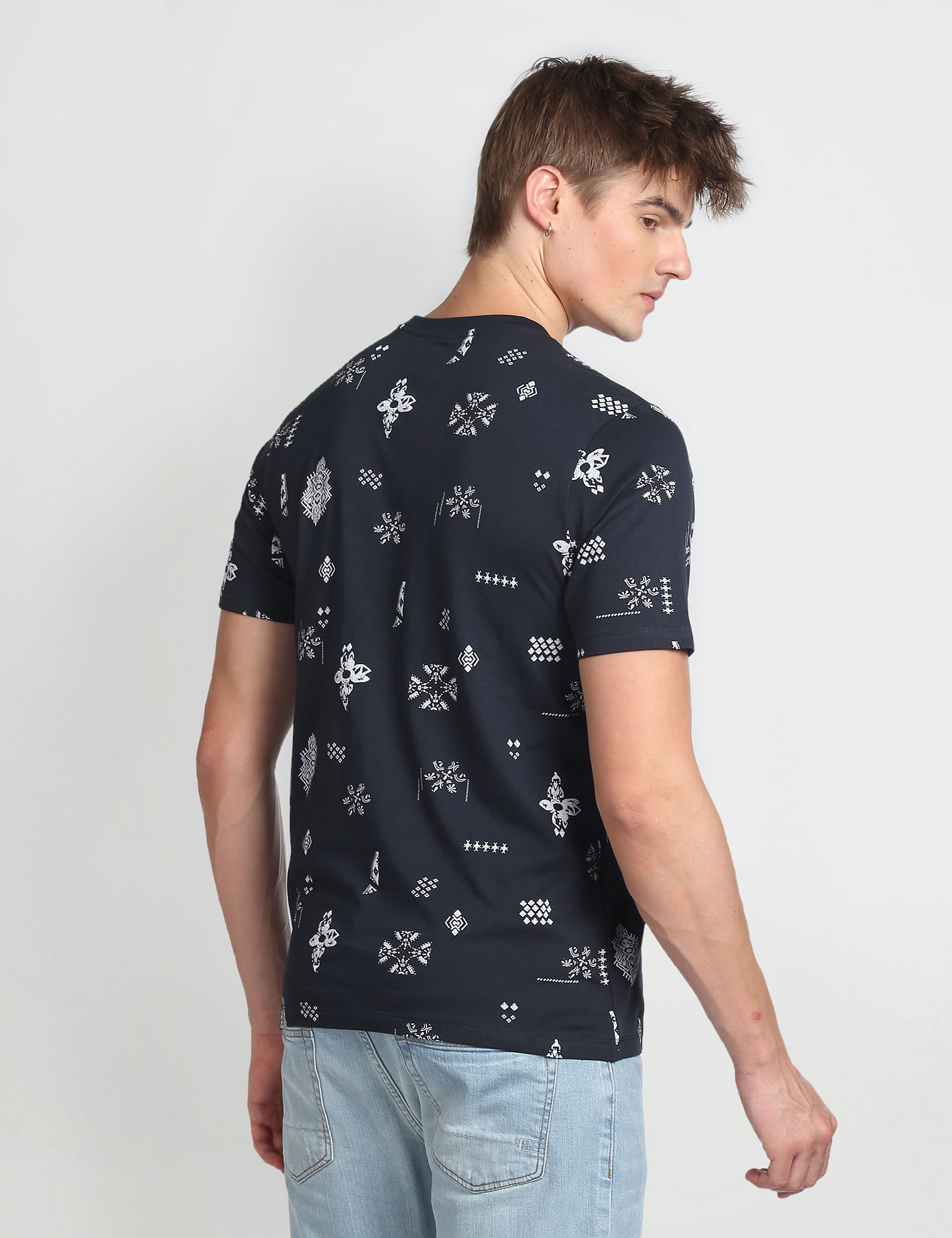 Flying Machine Graphic Print Cotton T-Shirt