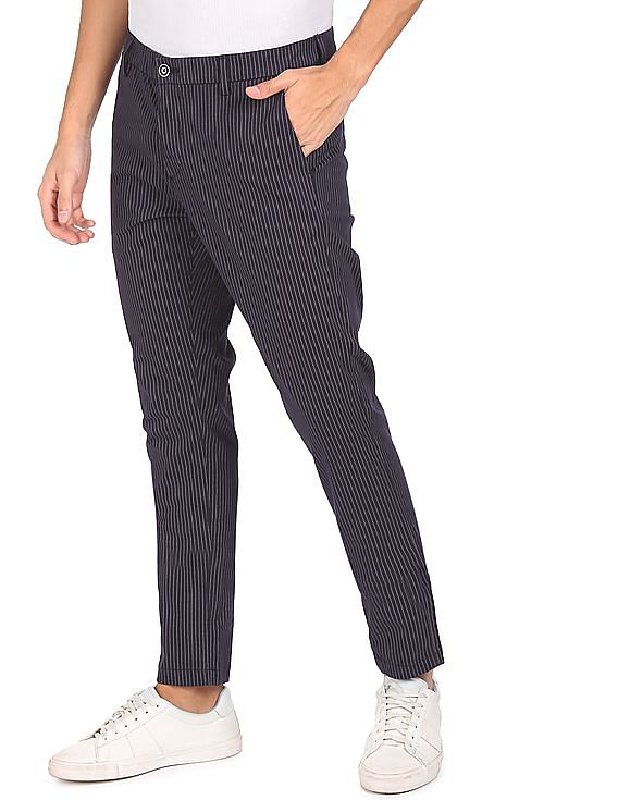 Buy U.S. Polo Assn. Mid Rise Striped Casual Trousers NNNOW