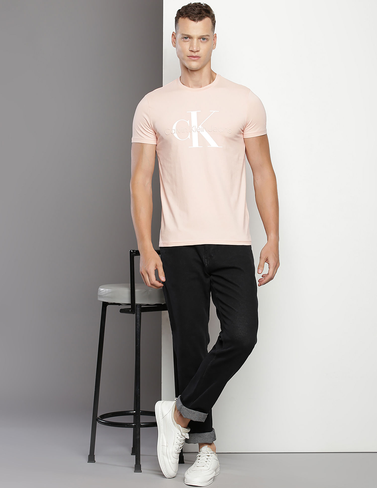 Buy Calvin Klein Brand Print Monogram Seasonal T-Shirt - NNNOW.com