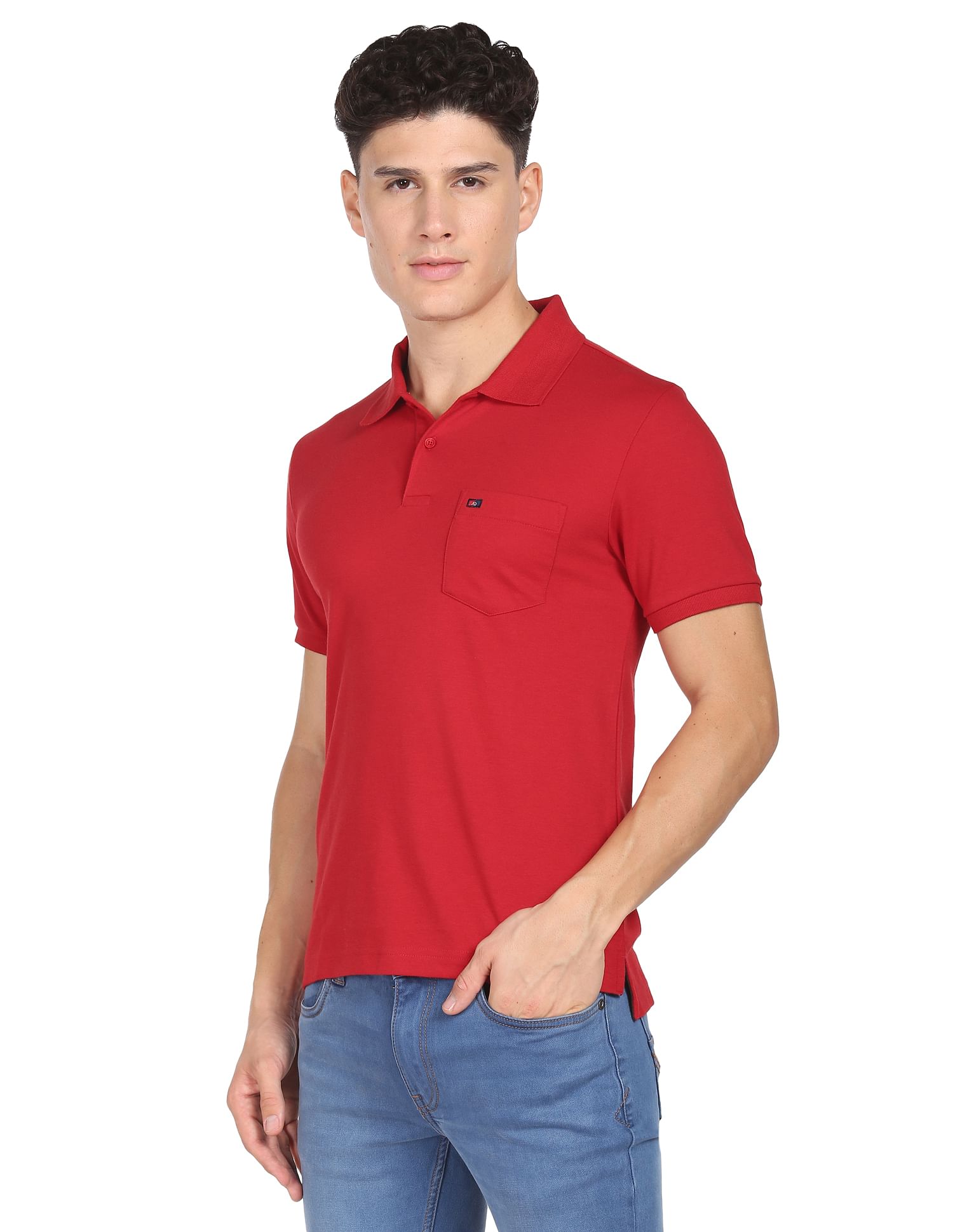 AD by Arvind Chest Pocket Easy Polo Shirt