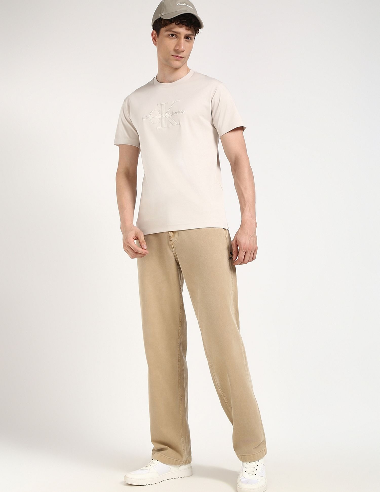 Calvin Klein Jeans Embroidered Logo Regular-Fit Cotton T Shirt