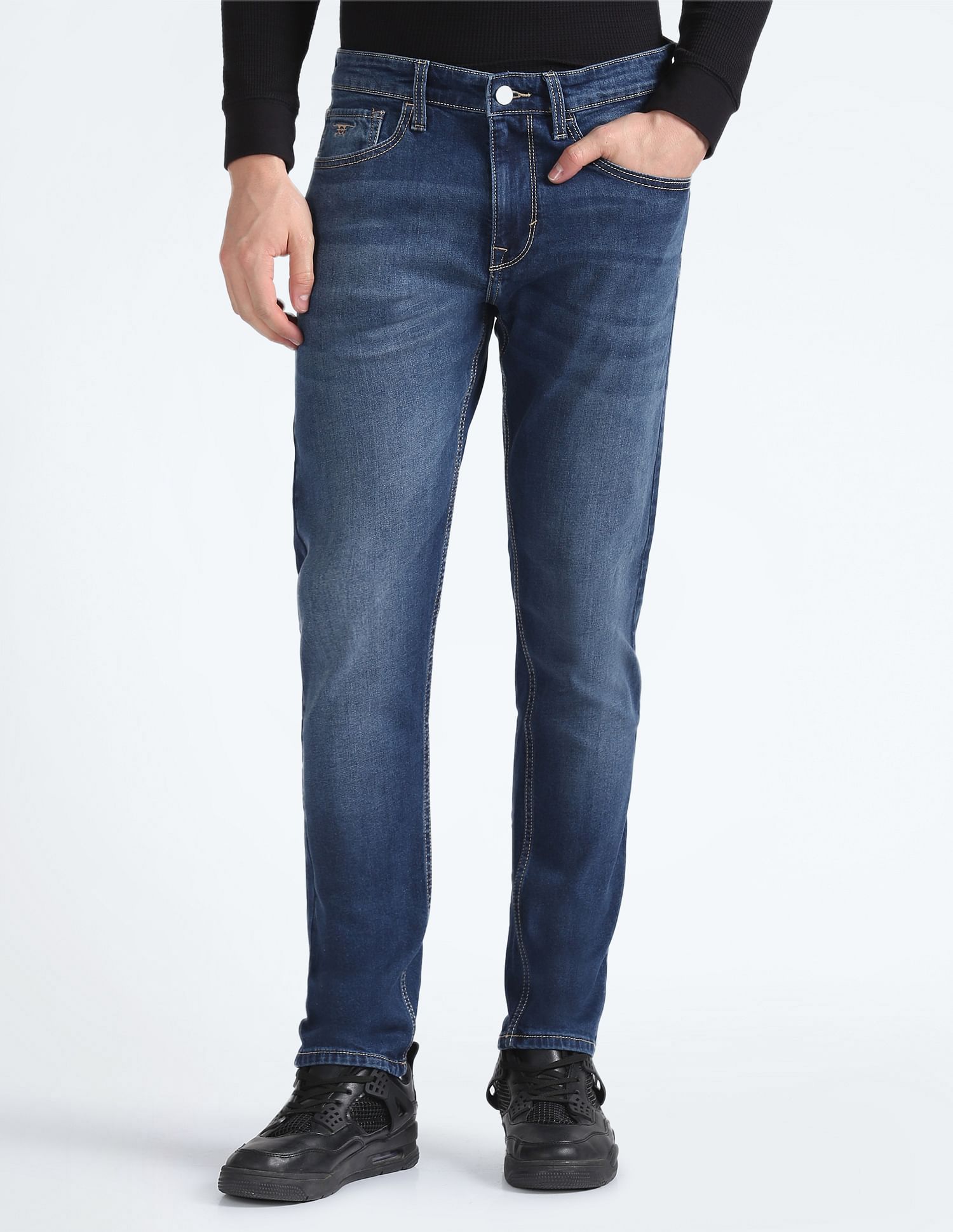 Flying Machine Slash Slim Tapered Stone Wash Jeans