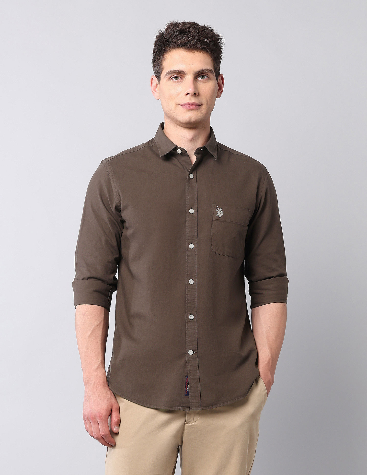 U.S. Polo Assn. Denim Co. Slim Fit Pure Cotton Twill Shirt