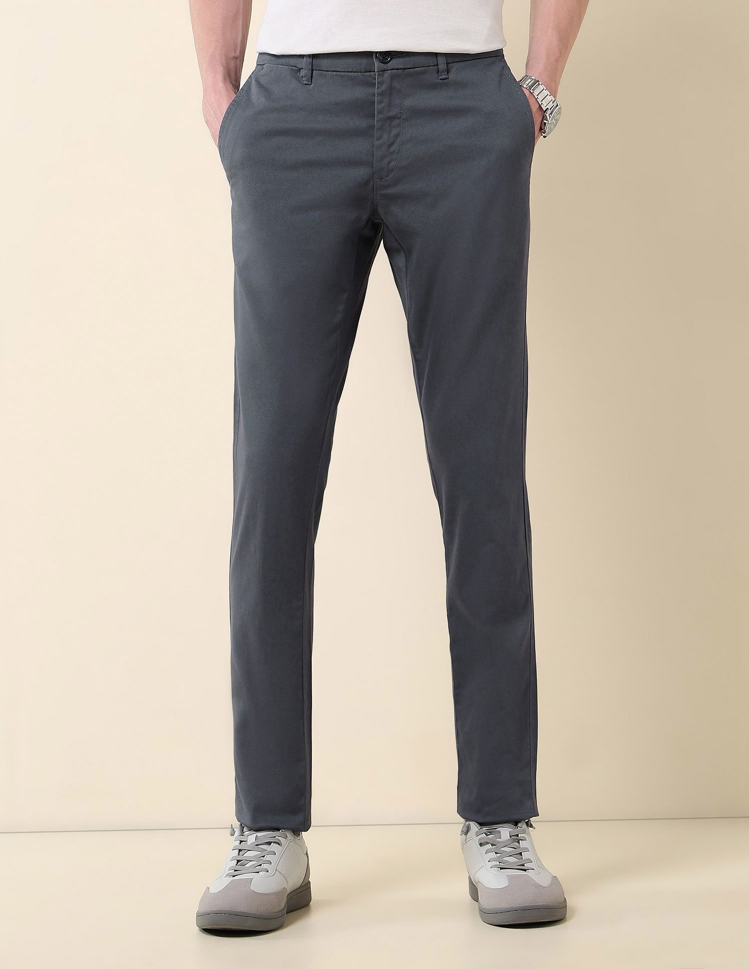 U.S. Polo Assn. Textured Austin Slim Fit Twill Trousers