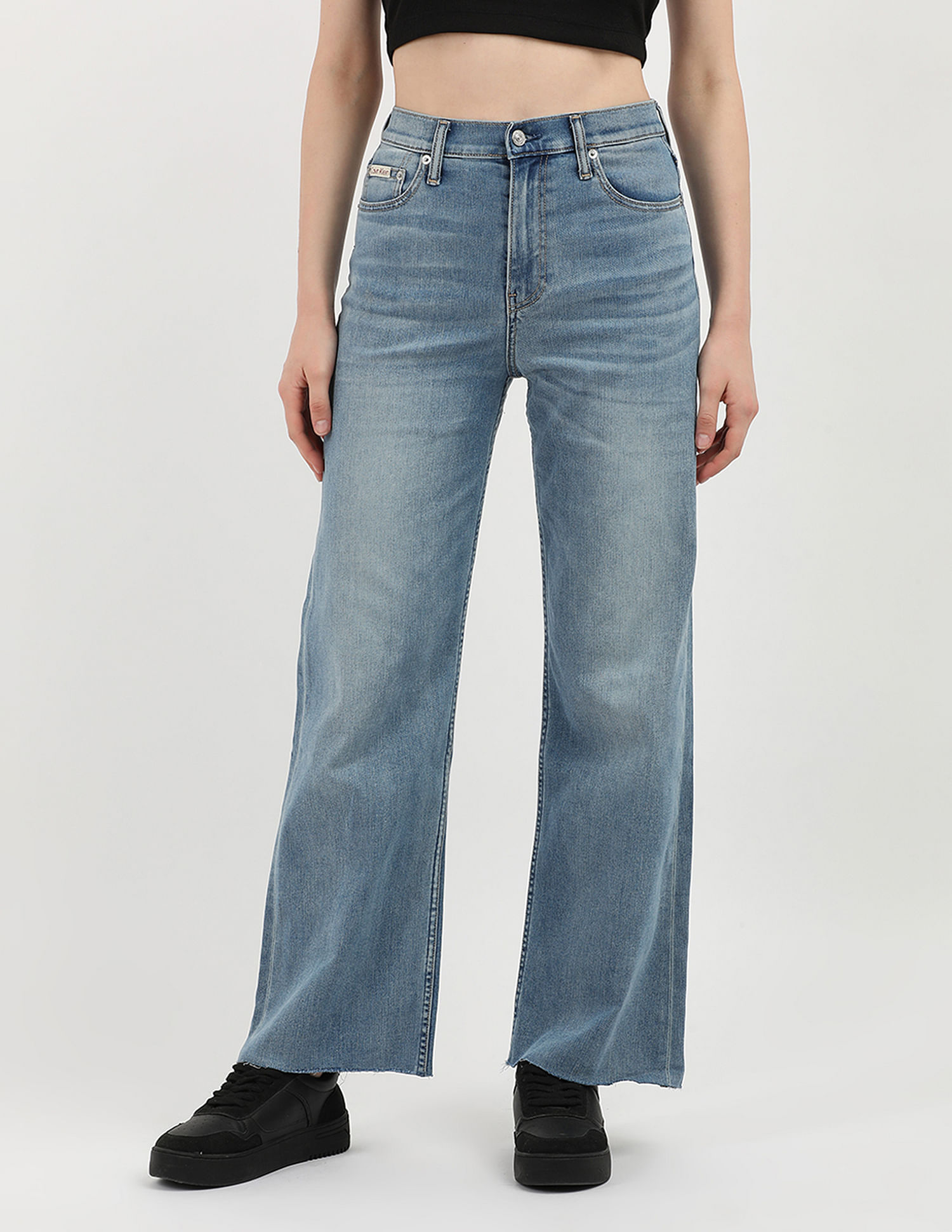 Calvin Klein Jeans Mid Rise Wide Leg Jeans
