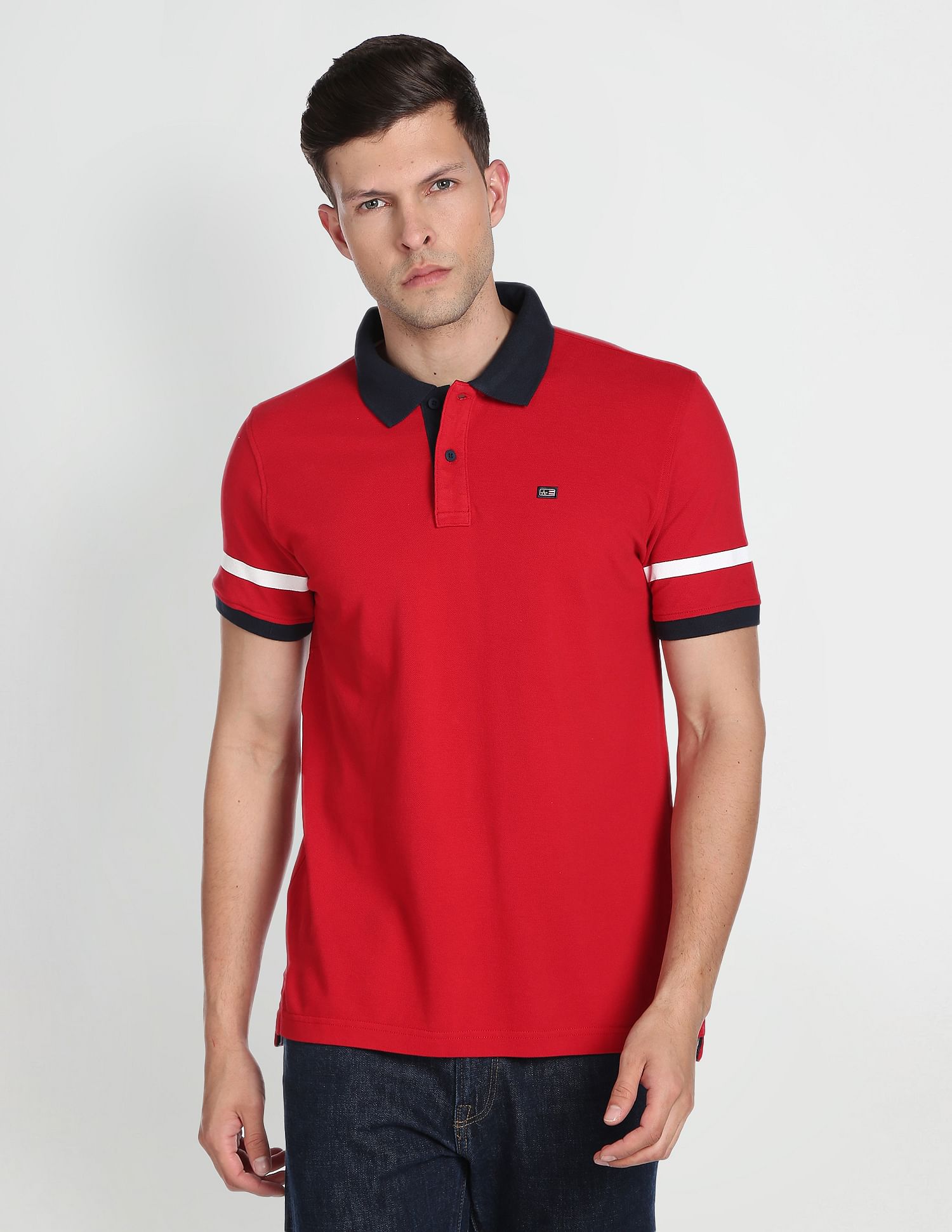 Arrow Sports Contrast Collar Polo Shirt