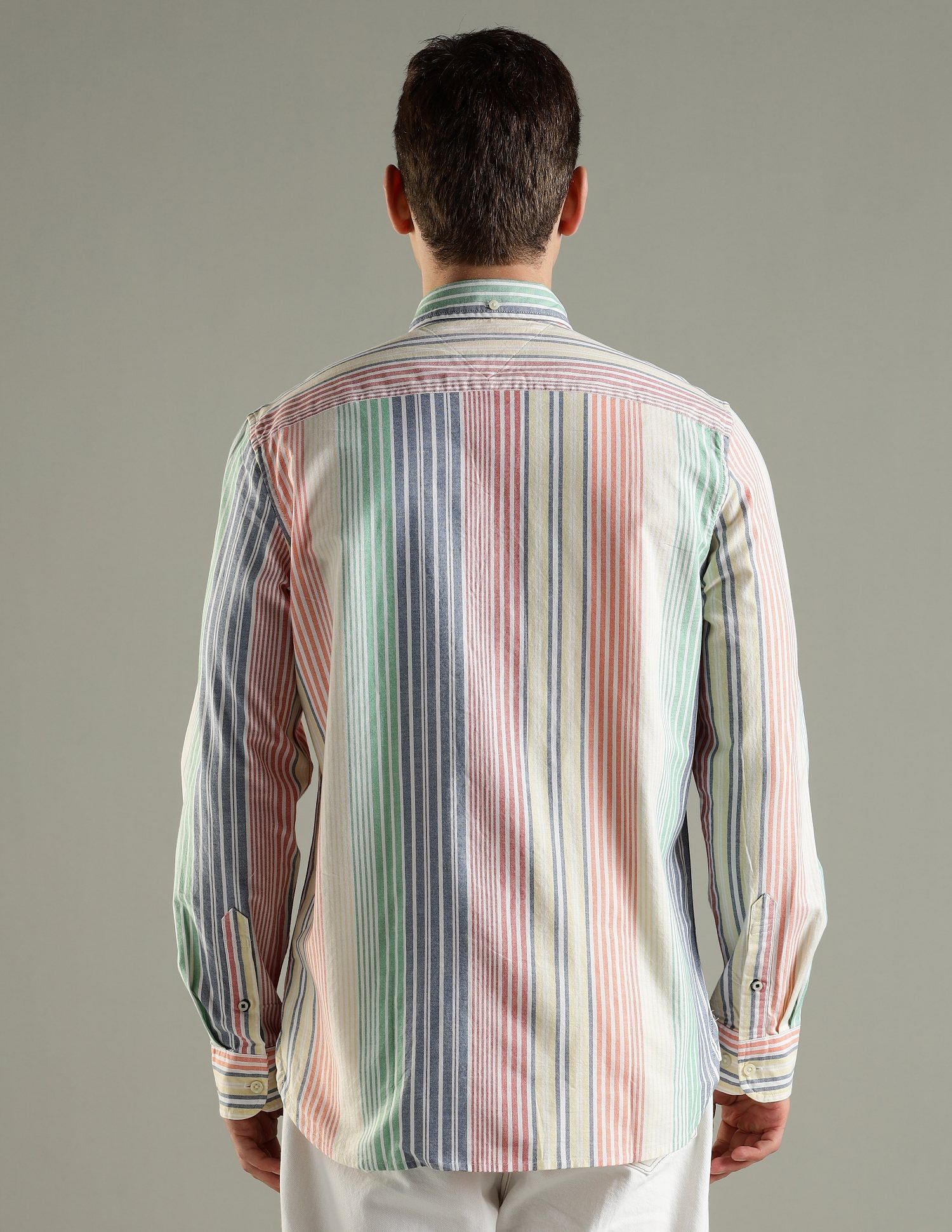 Tommy Hilfiger Striped Regular Fit Cotton Shirt