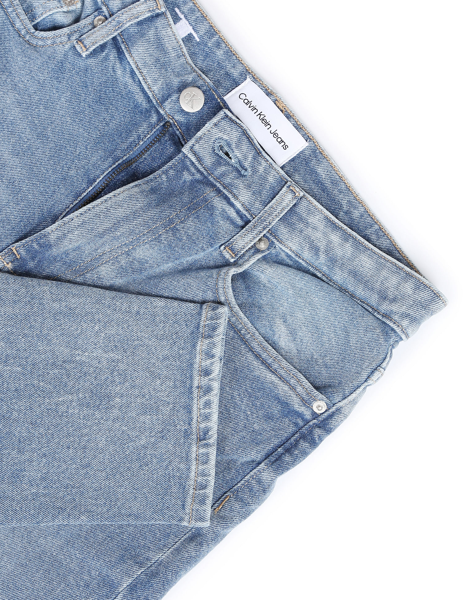 Calvin Klein Women Blue Mid Rise Mom Fit Jeans