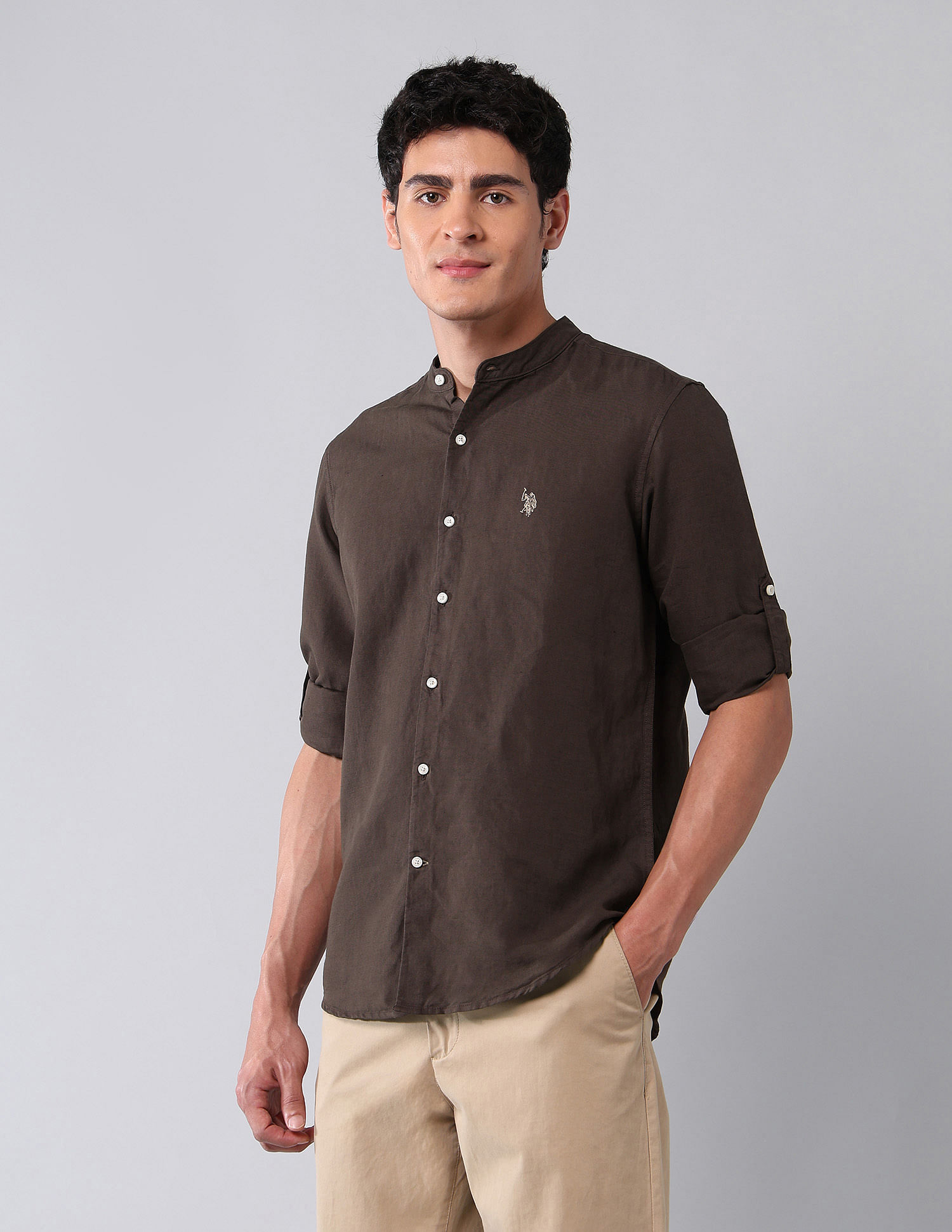 U.S. Polo Assn. Denim Co. Solid Regular Fit Poplin Shirt