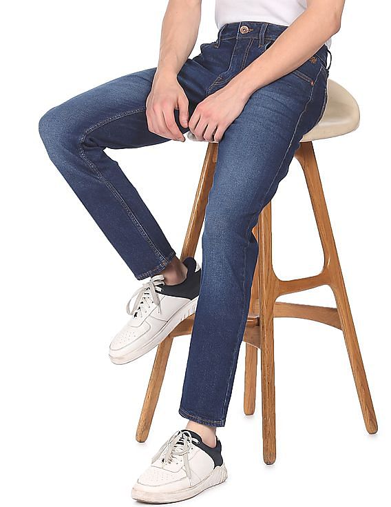 flying machine tapered fit men blue jeans