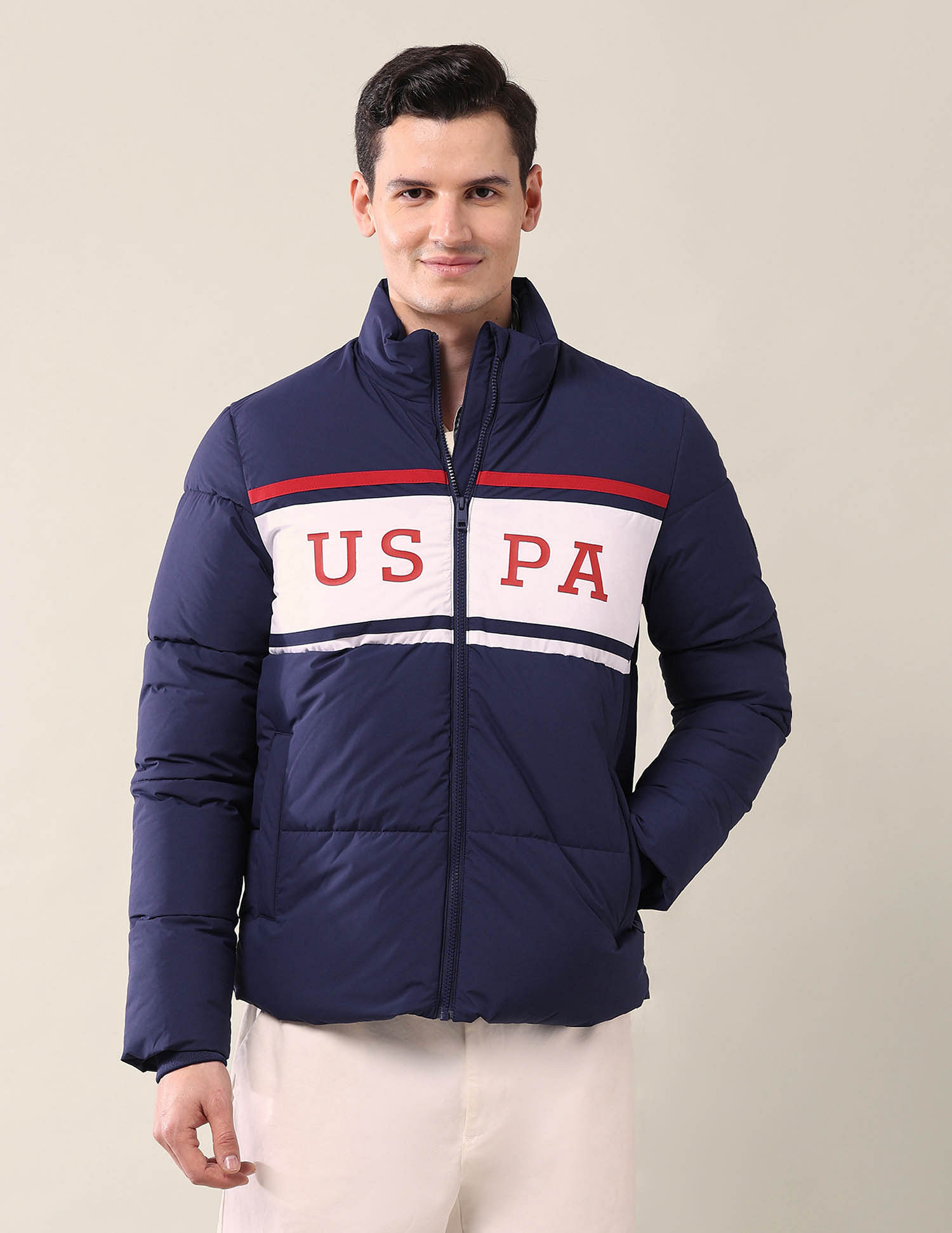 U.S. Polo Assn. Colourblocked Puffer Jacket