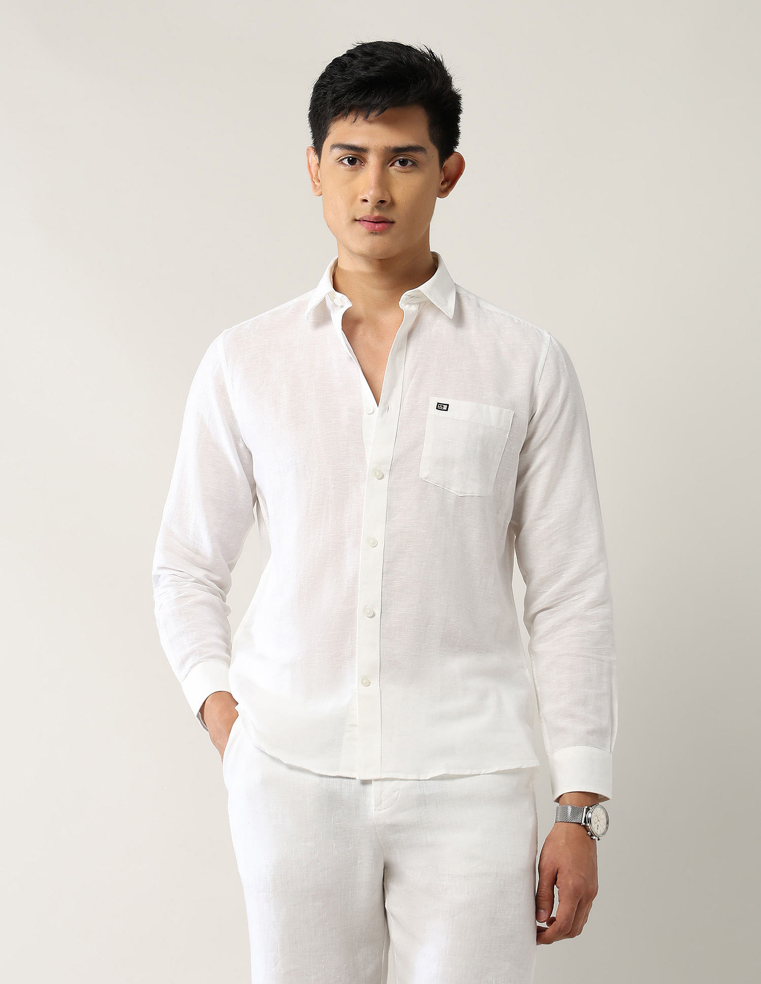 Arrow Sport Slim Fit Pure Linen Shirt