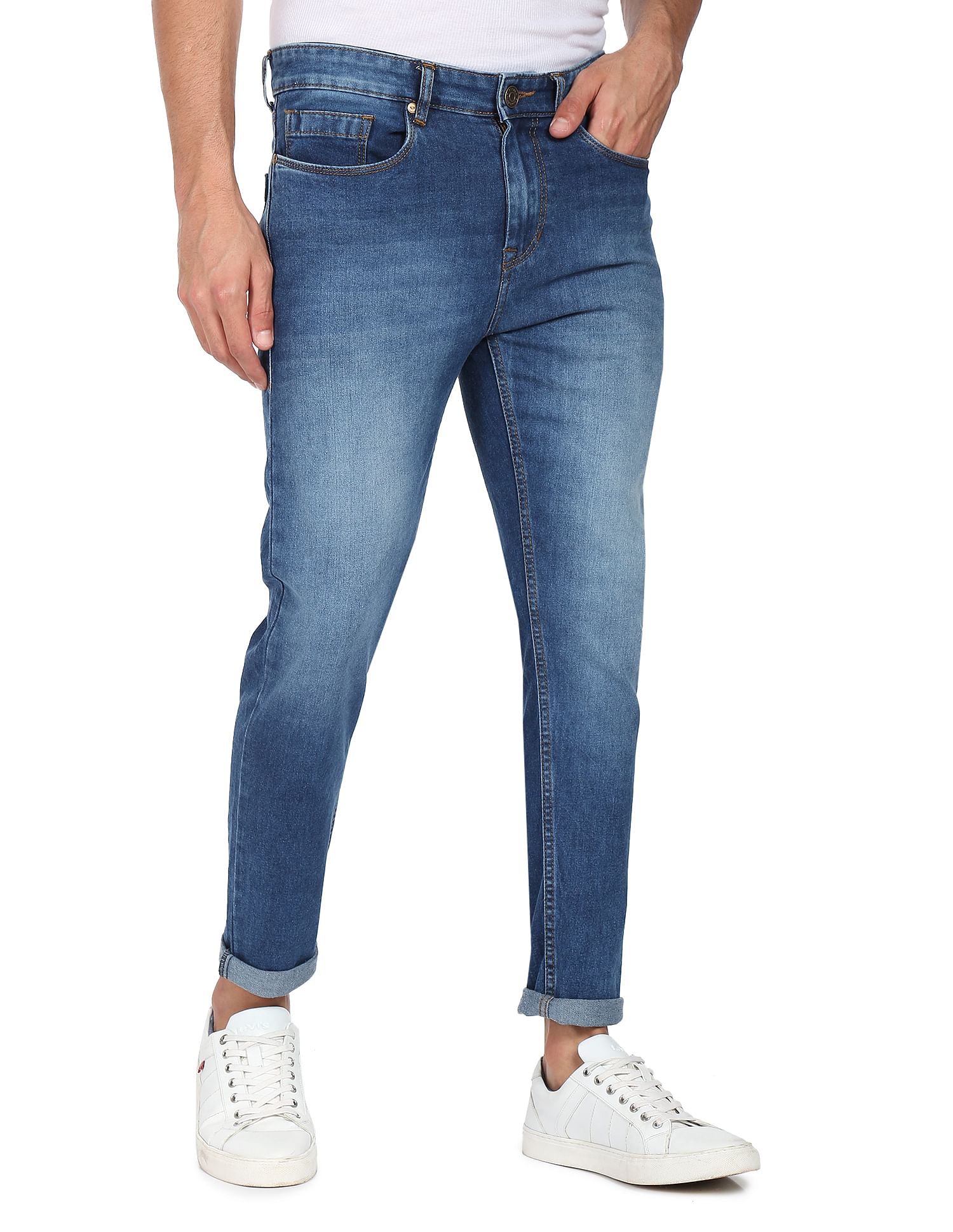 Flying Machine Slash Slim Tapered Fit Stone Wash Jeans