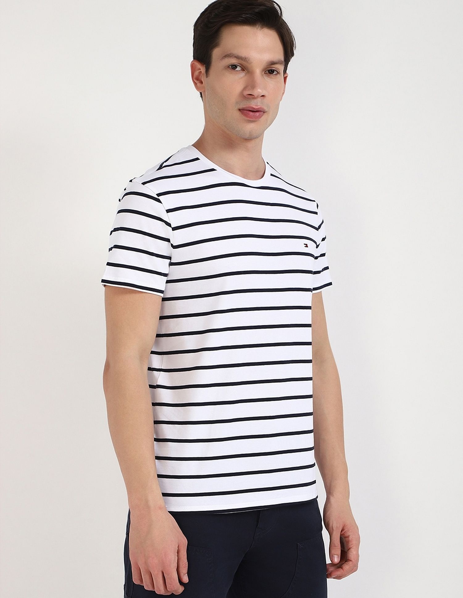 Tommy Hilfiger Striped Regular-Fit Cotton T-Shirt