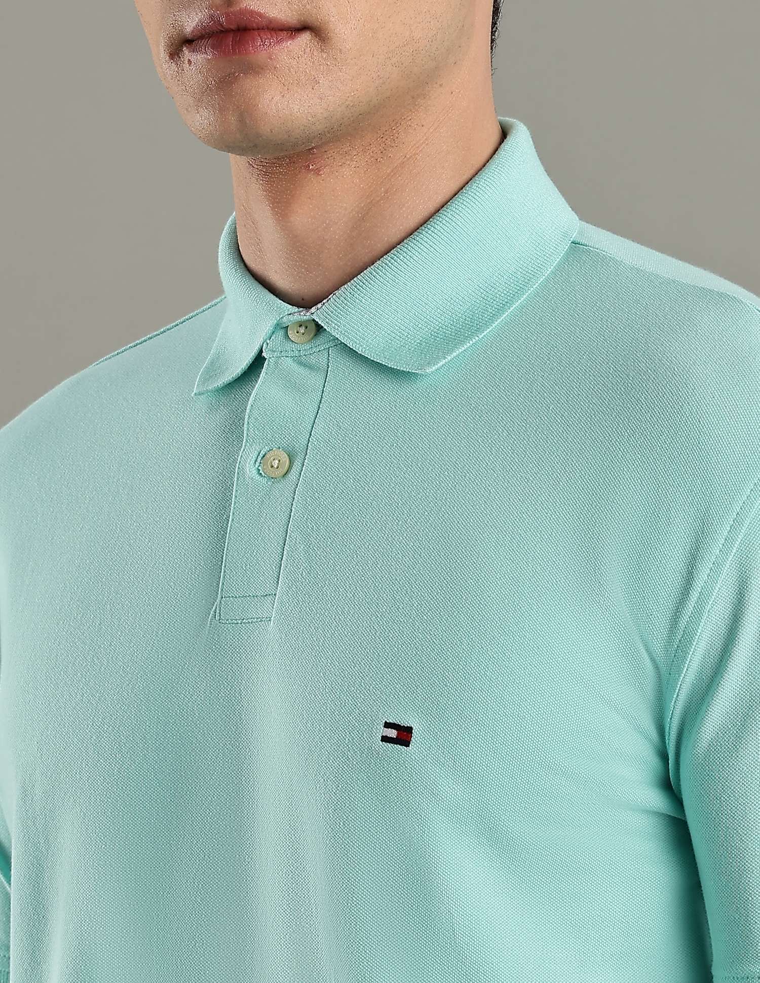 Tommy Hilfiger Solid Regular-Fit Cotton Polo T-Shirt