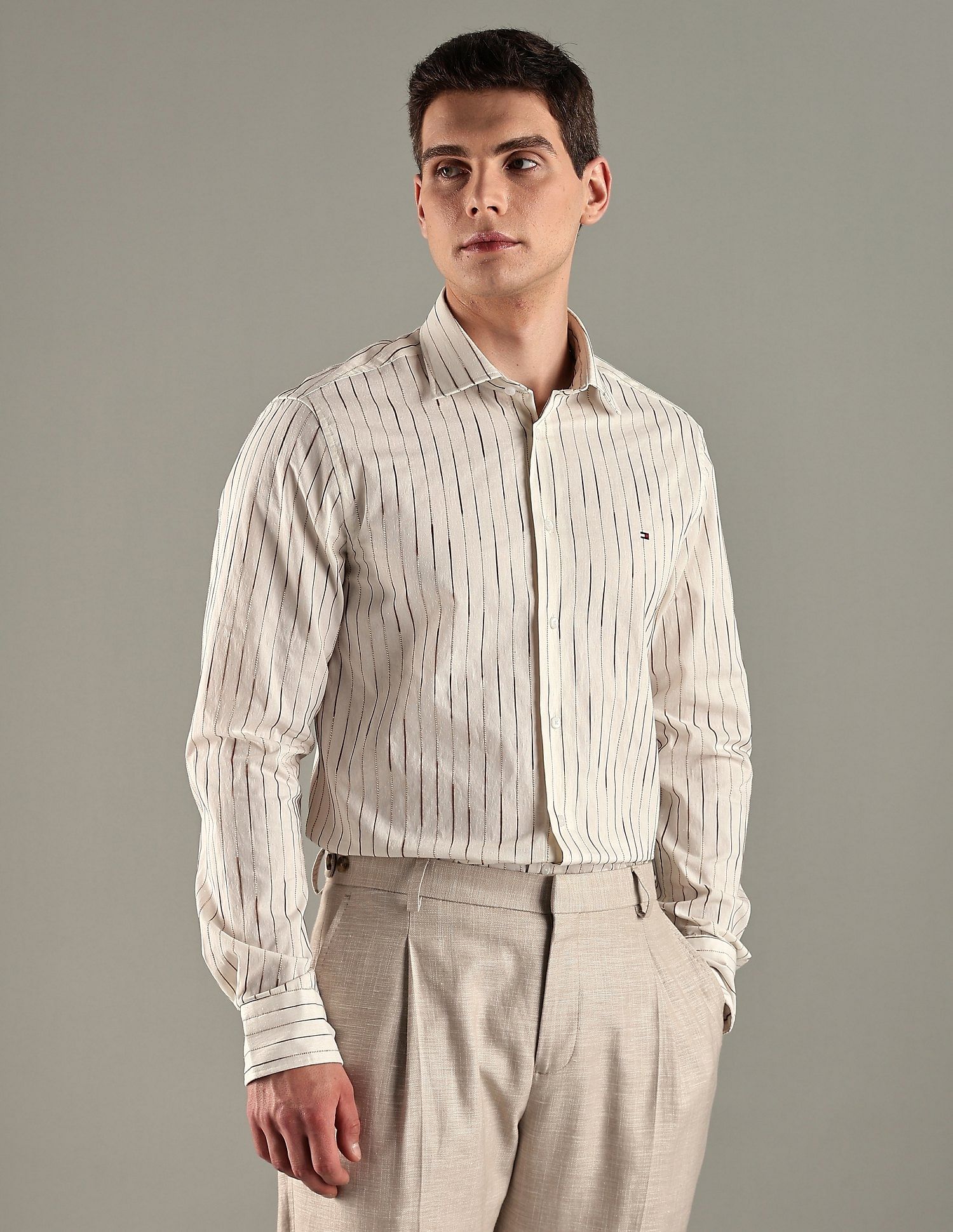 Tommy Hilfiger Striped Regular-Fit Cotton Shirt