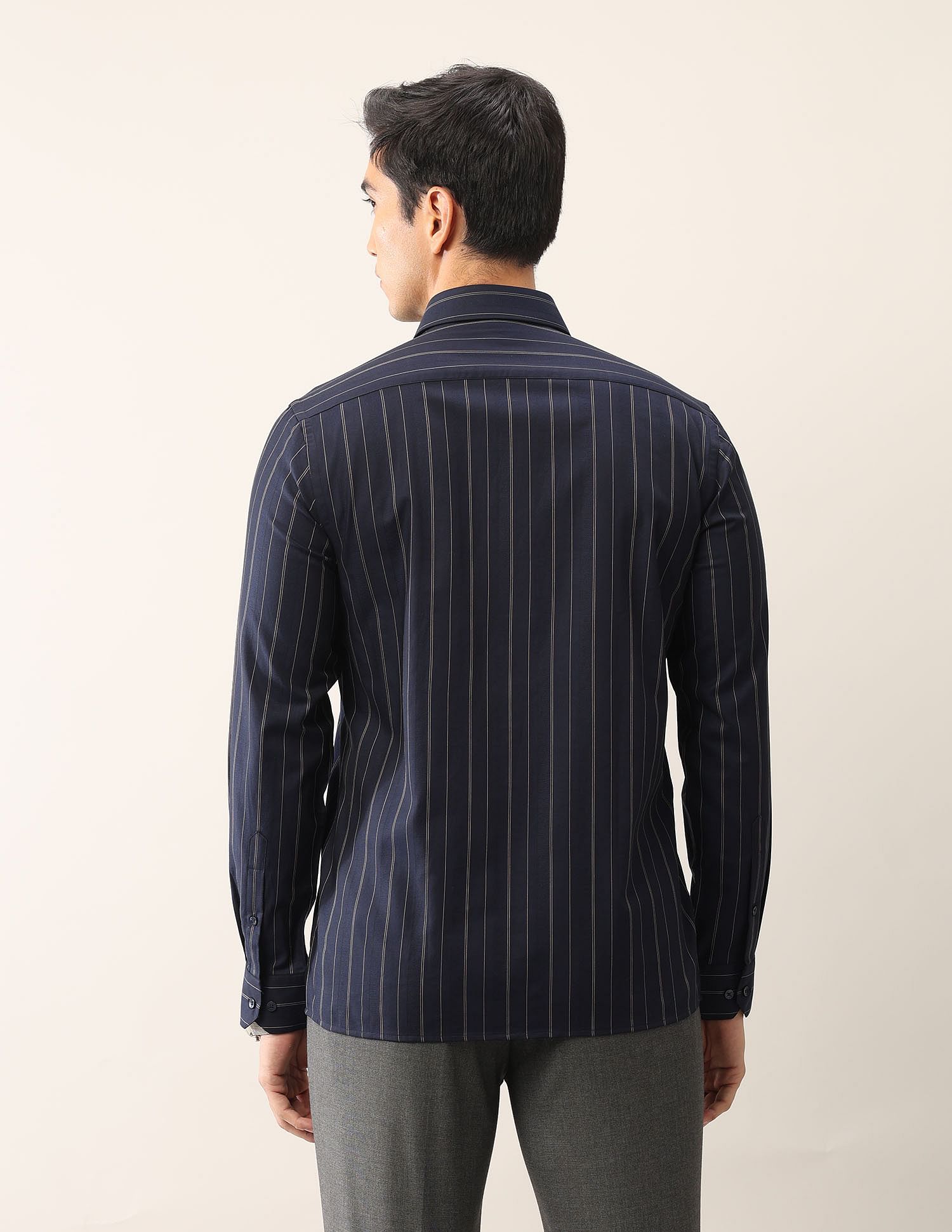 Arrow Vertical Striped Cotton Ceremonial Shirt