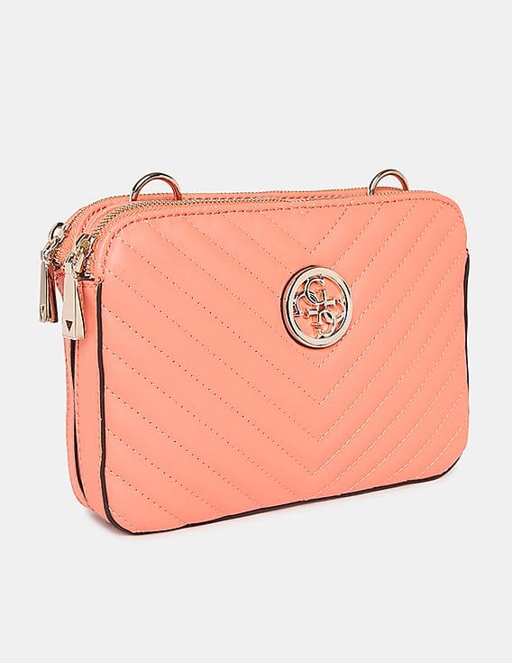 Buy GUESS Women Coral Quilted Blakely Status Crossbody Sling Bag