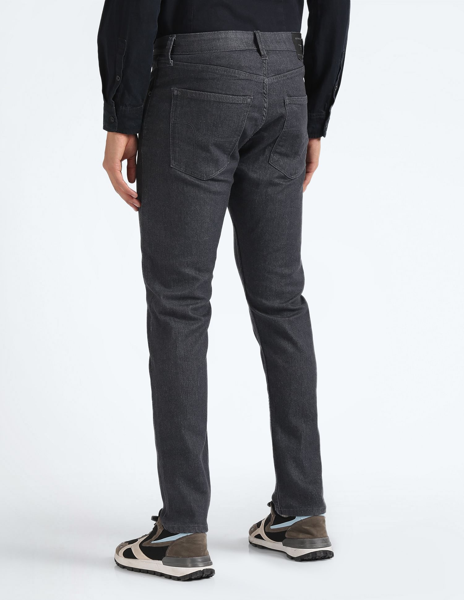 Flying Machine Mid Rise Slash Slim Tapered Jeans