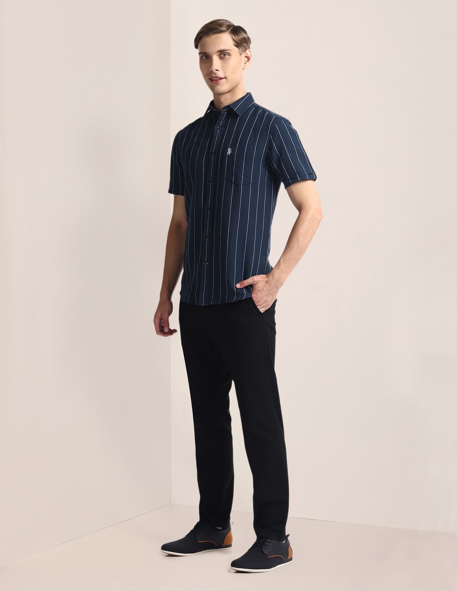 U.S. Polo Assn. Vertical Stripe Linen Shirt