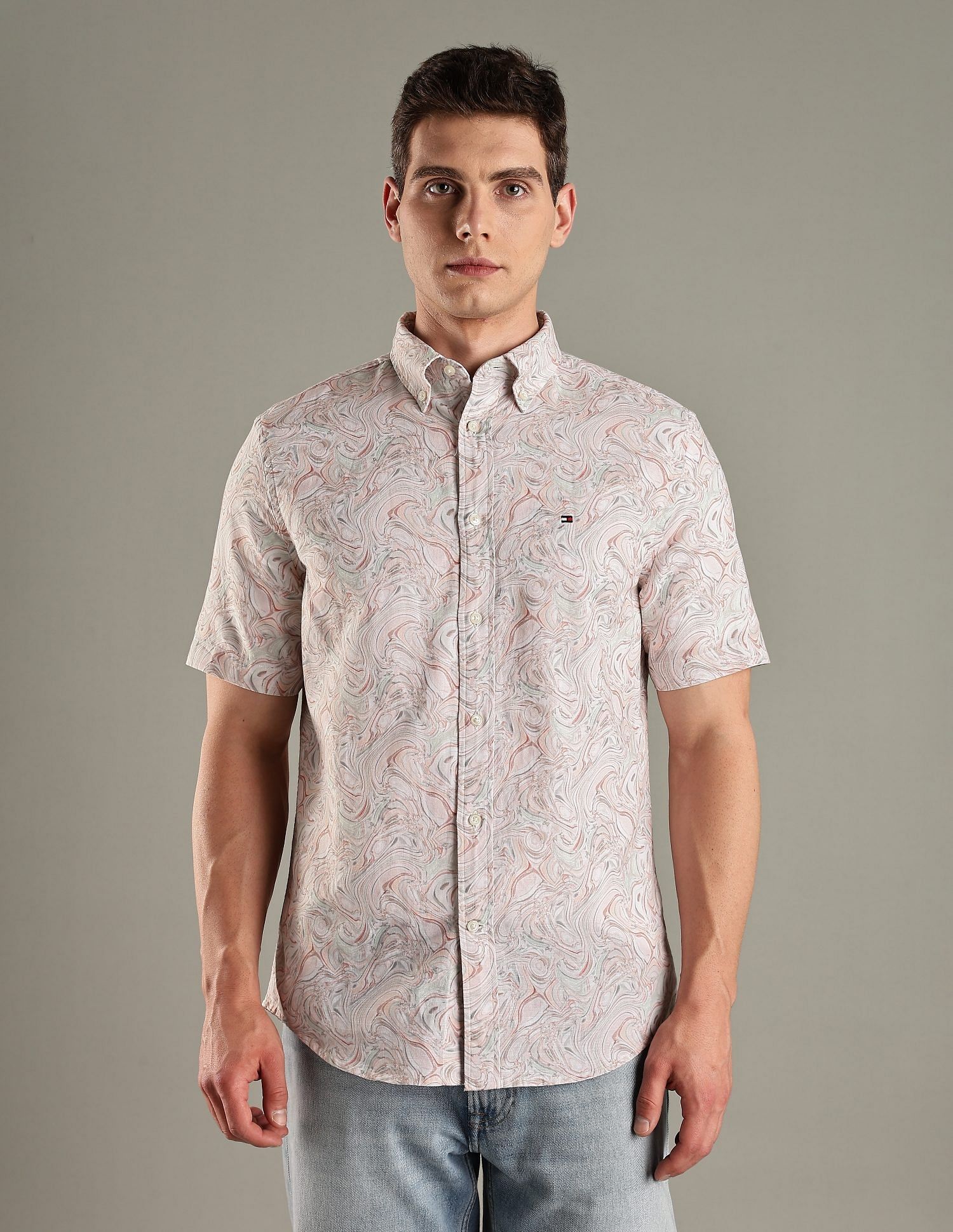 Tommy Hilfiger Printed Regular-Fit Cotton Woven Shirt