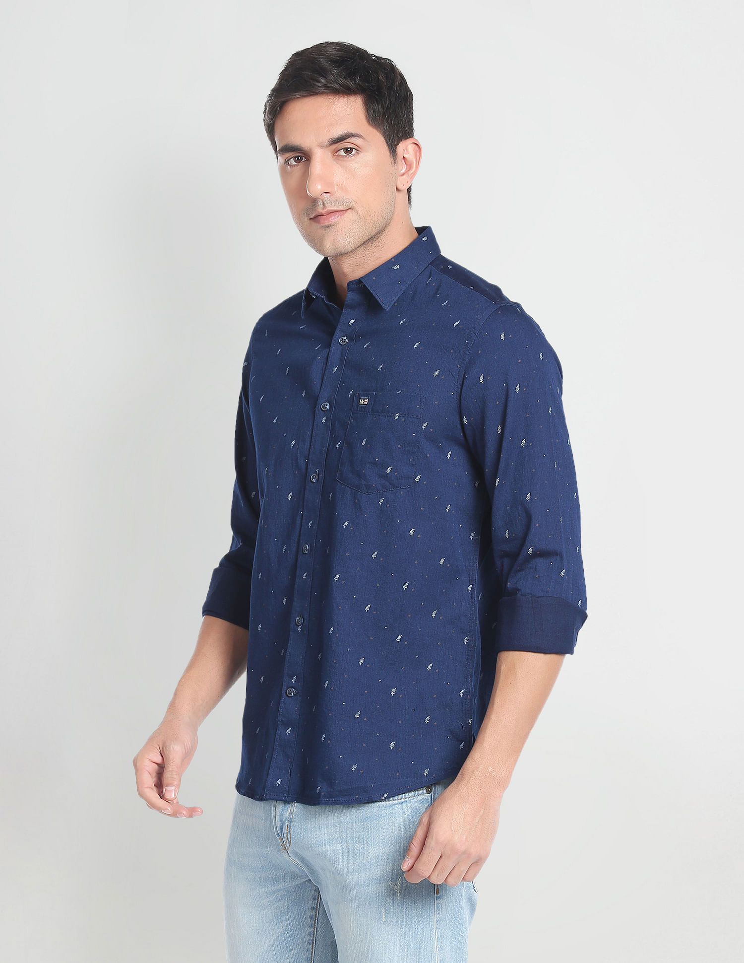 Arrow Sports Pure Cotton Floral Print Casual Shirt