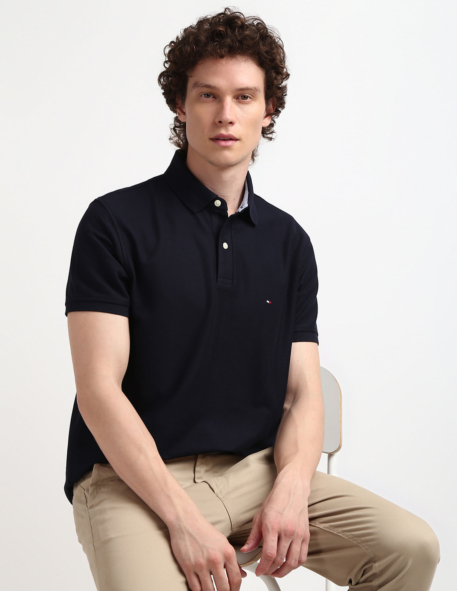Tommy Hilfiger Solid Cotton Polo Shirt