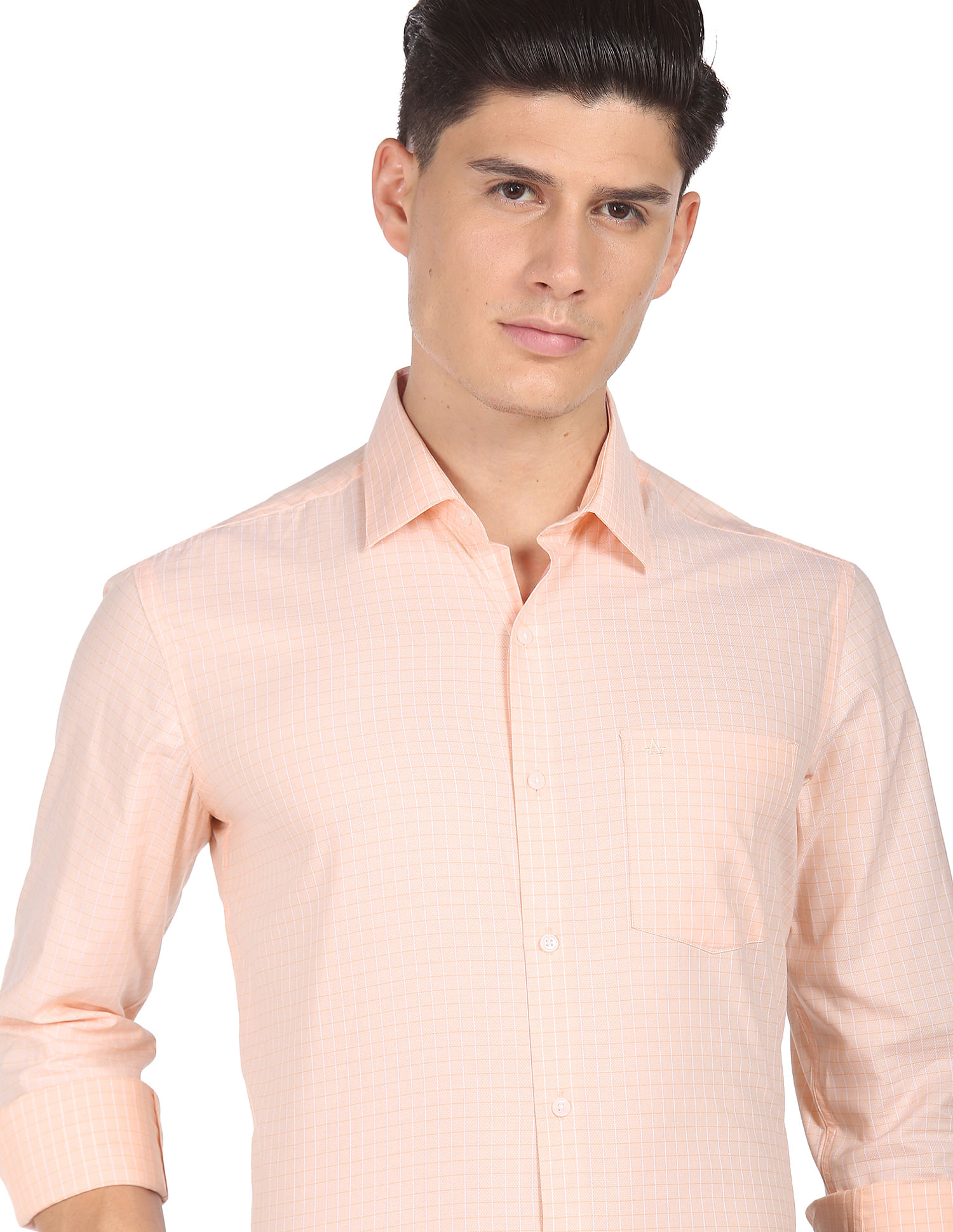 Arrow Micro Check Manhattan Slim Fit Shirt